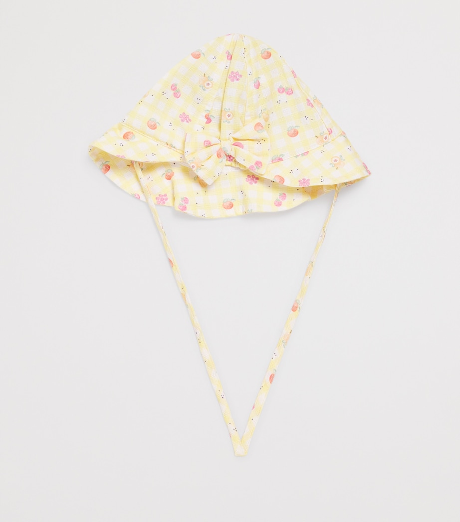 Cotton Knitted Floral Hat 051 T2090 LEMON YELL Image 2