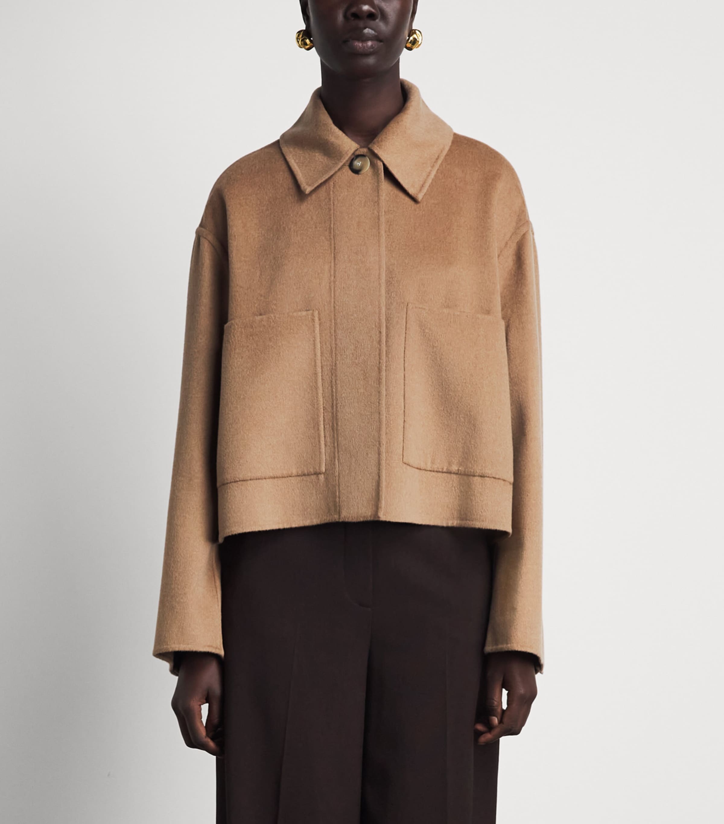 Joseph Womens Wool-Silk Kalaa Jacket Camel Image 4