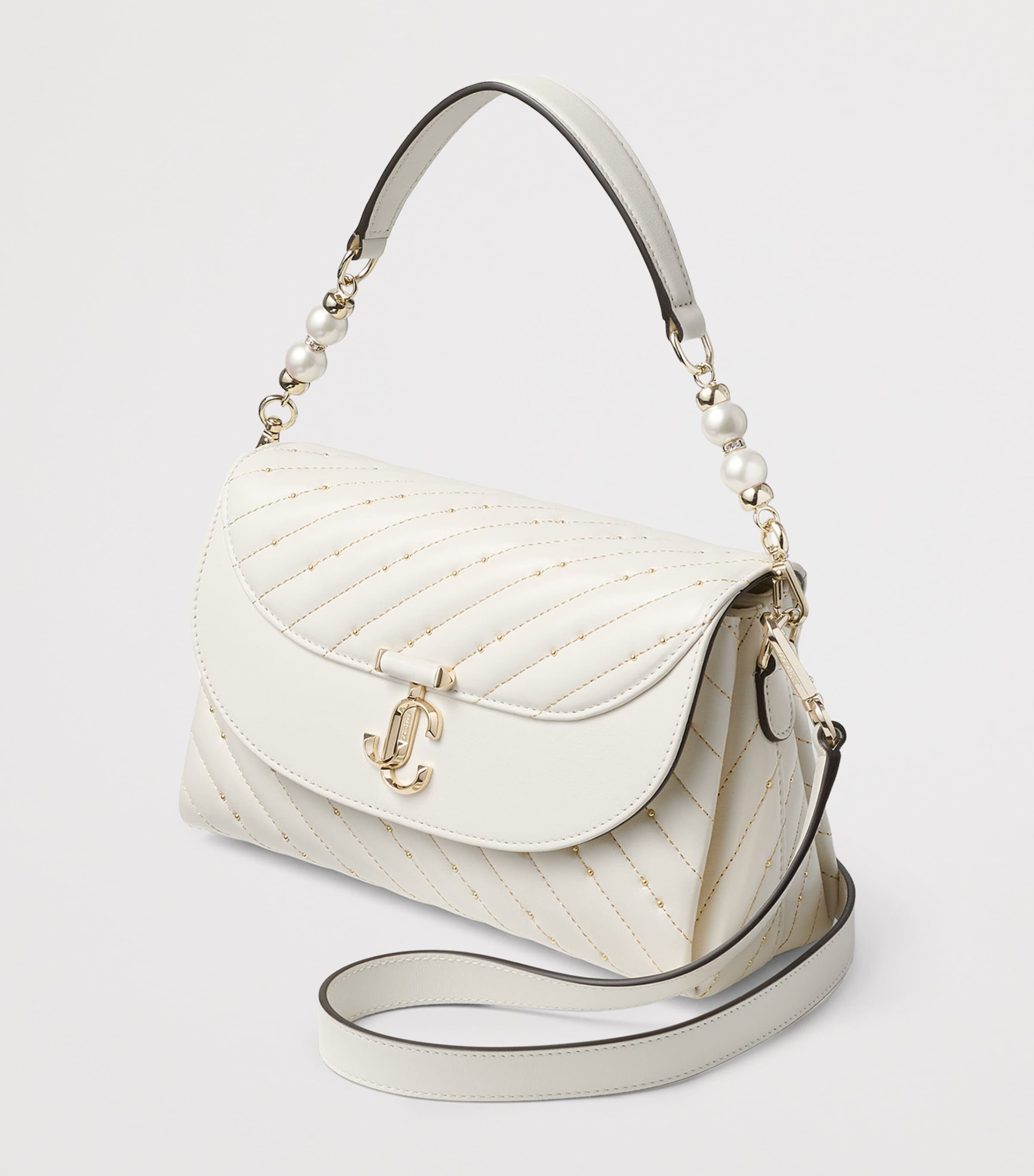 Jimmy Choo Leather Curve Top-Handle Bag Latte/shiny Gold Image 2