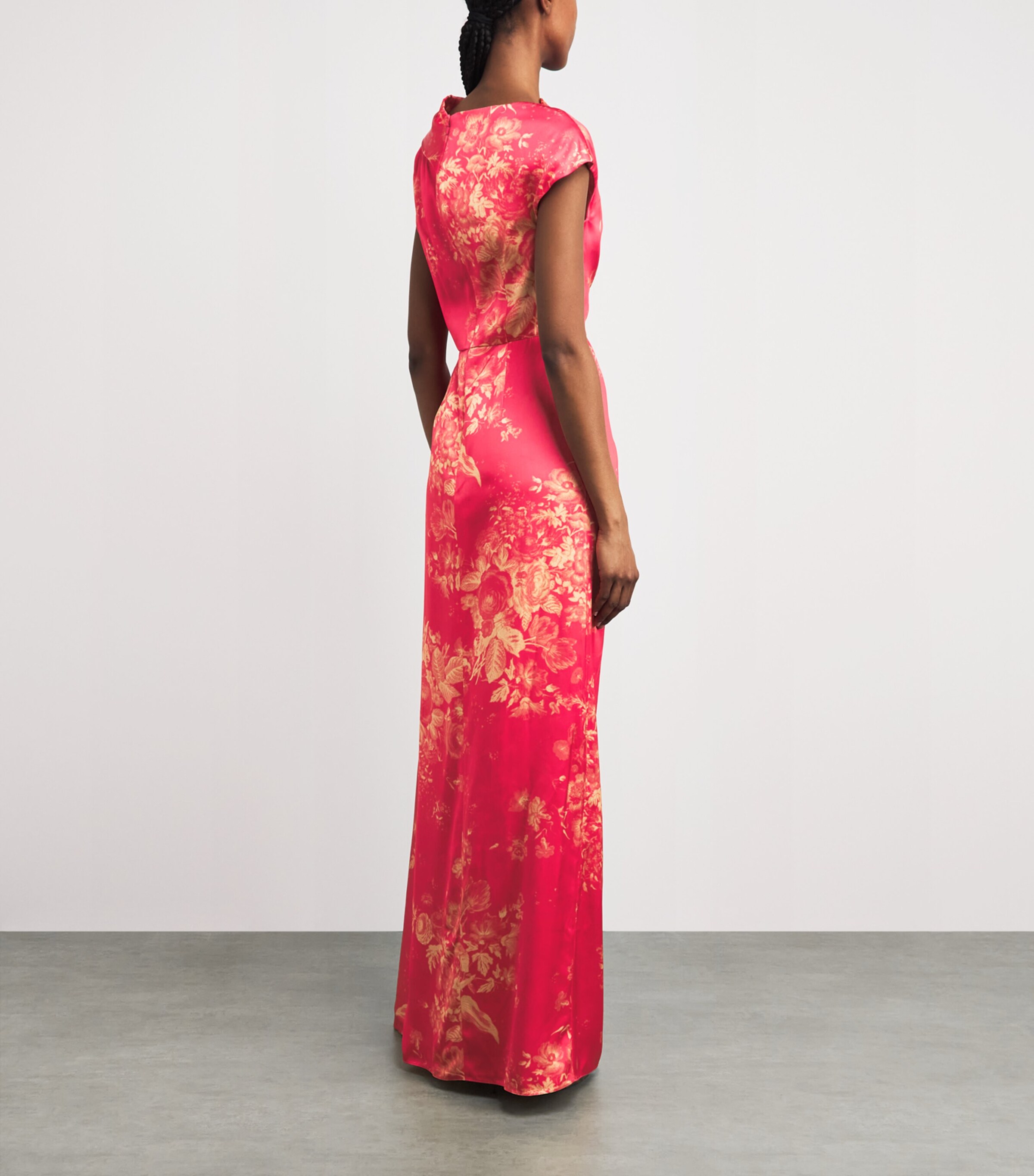open lace back dress Floral Textured Satin Sleeveless Midi Dress