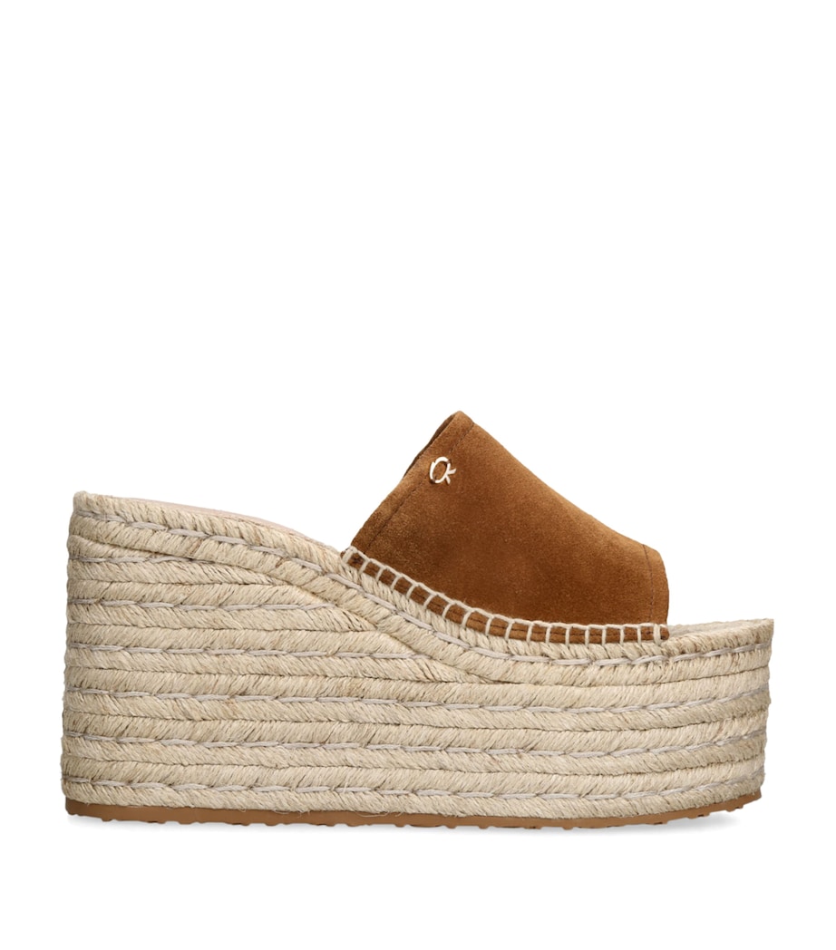 Gianvito Rossi Suede Wedge Sandals 40 Beige Image 1