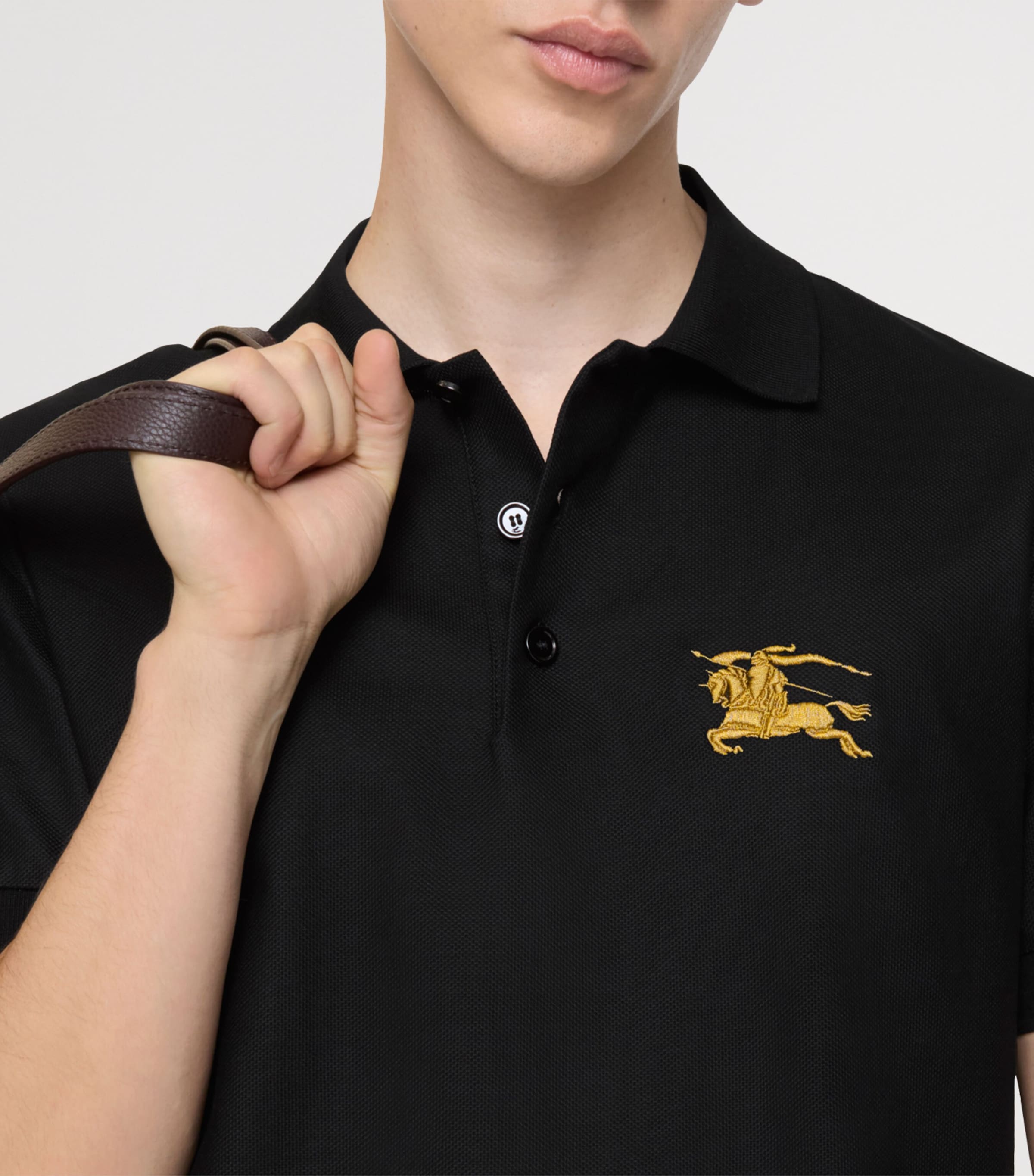 Cotton Metallic EKD Slim Polo Shirt BLACK Image 3