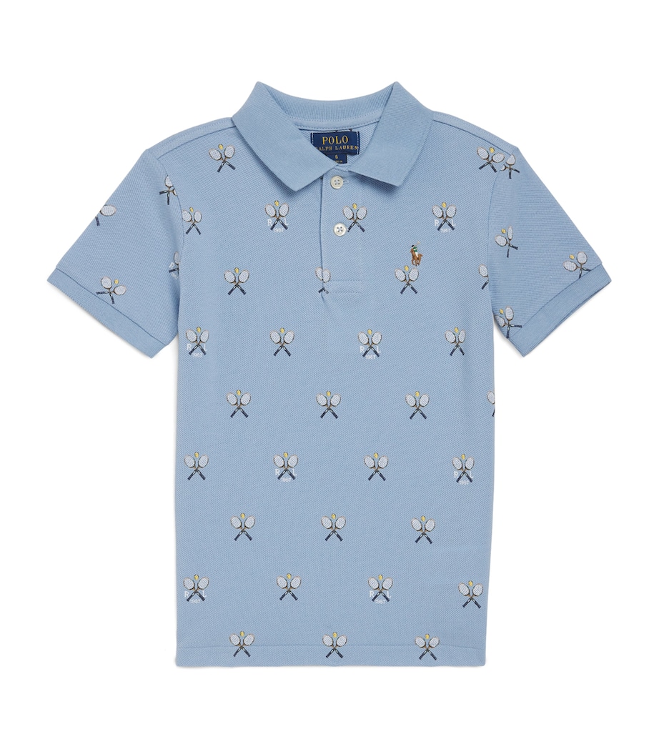 Cotton Tennis Polo Shirt (8-9 Years) TENNIS PRINT/C7940 Image 1
