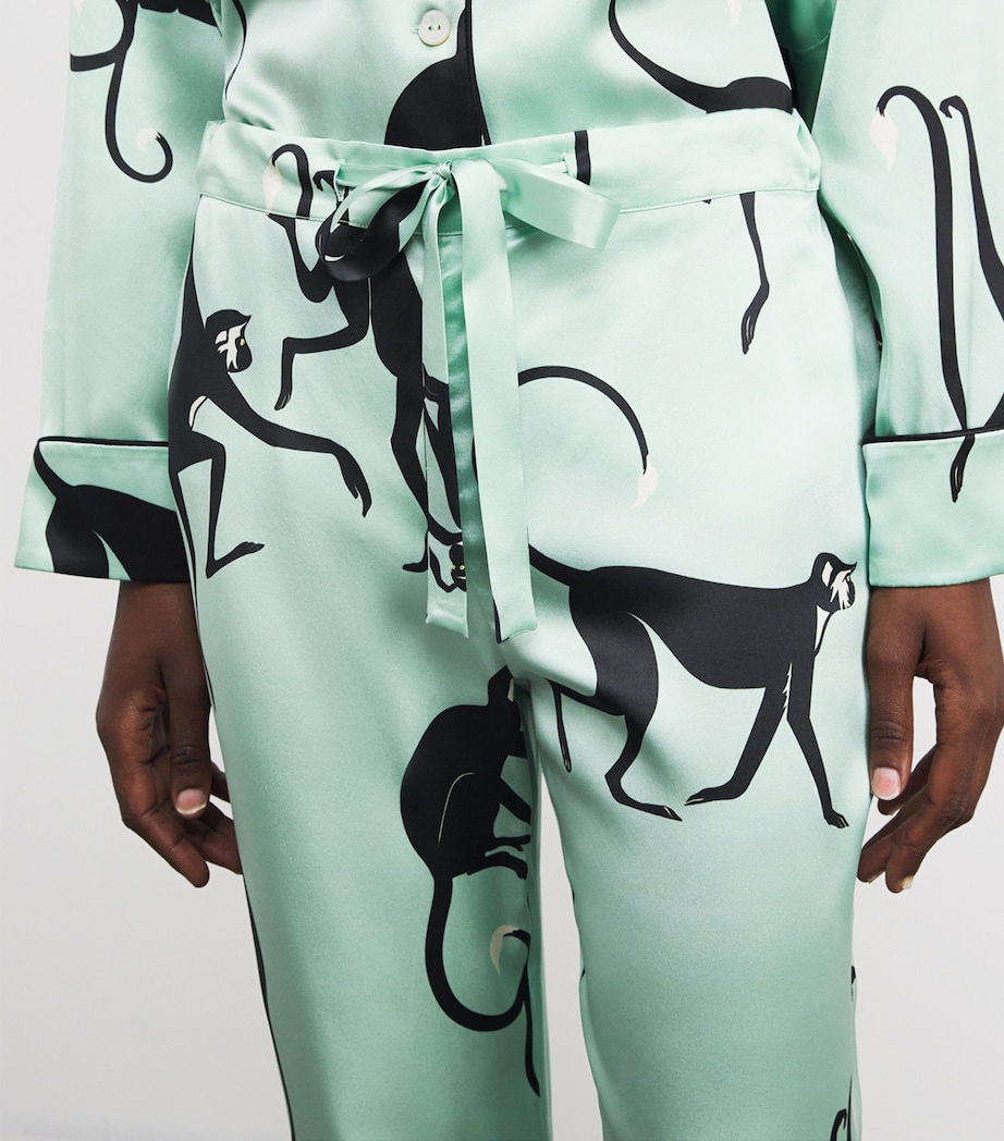 Silk Monkey Print Lila Pyjama Set MONIKA Image 4