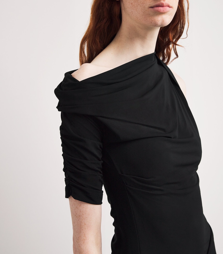 Asymmetric The Drapeado Maxi Dress 990 BLACK Image 6