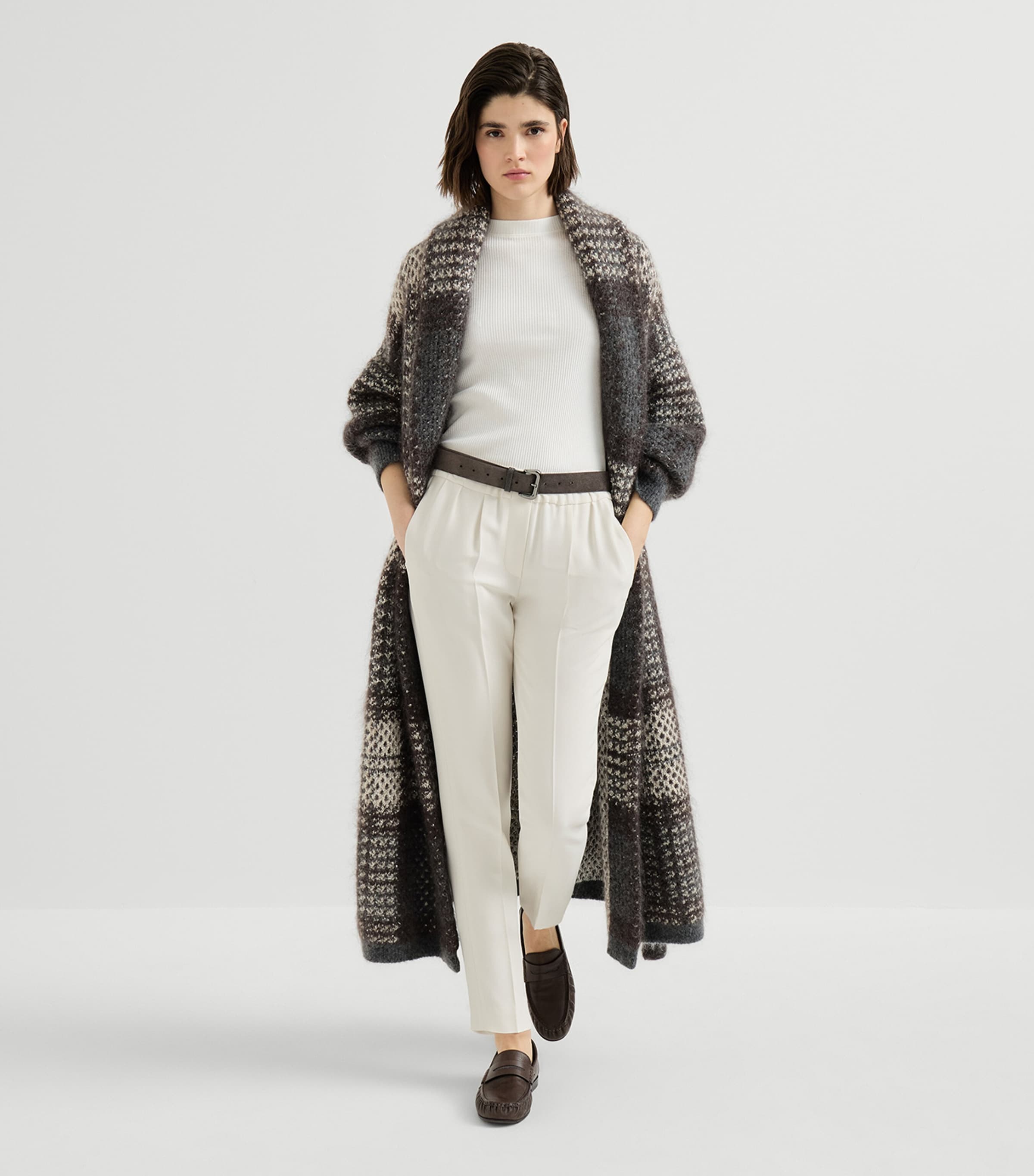 Brunello Cucinelli Womens Crepe Cady Slim Trousers Image 2