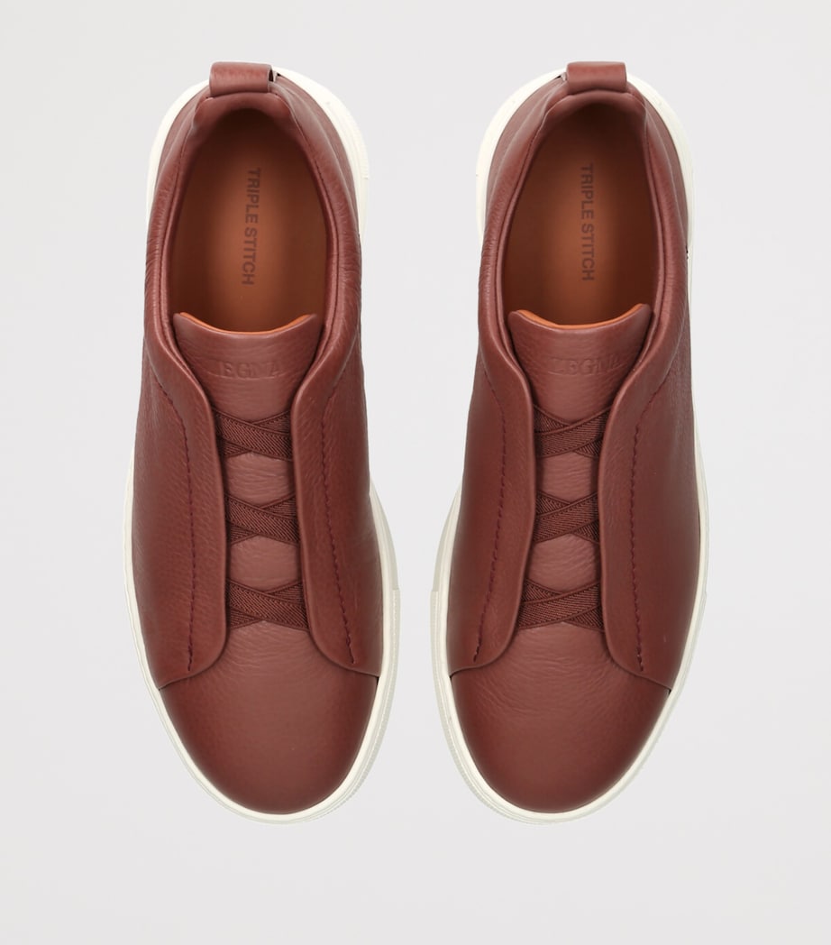 Leather Triple Stitch Sneakers RED/OTHER Image 4