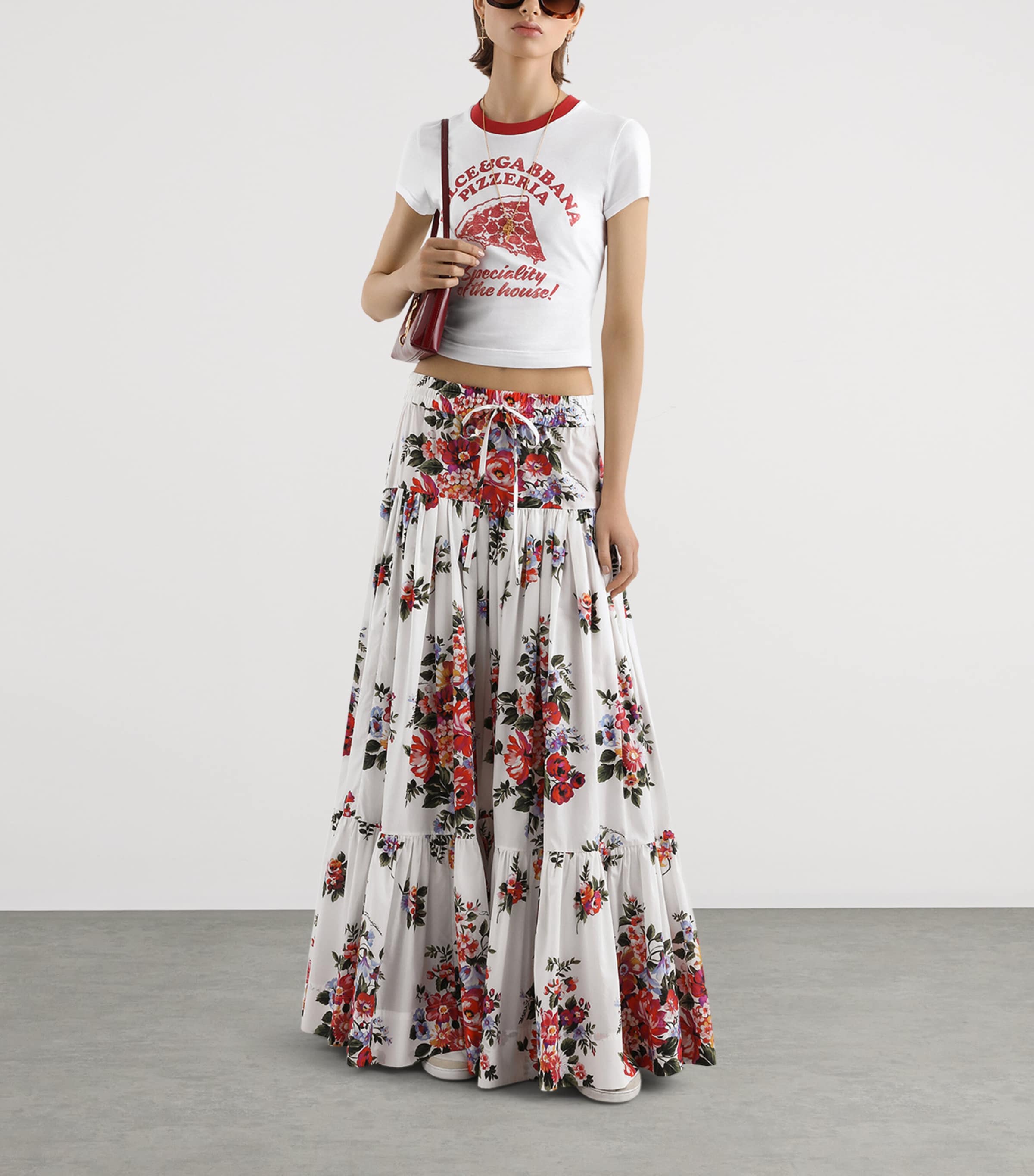 Dolce&Gabbana Womens Cropped Graphic T-Shirt Opti Image 2