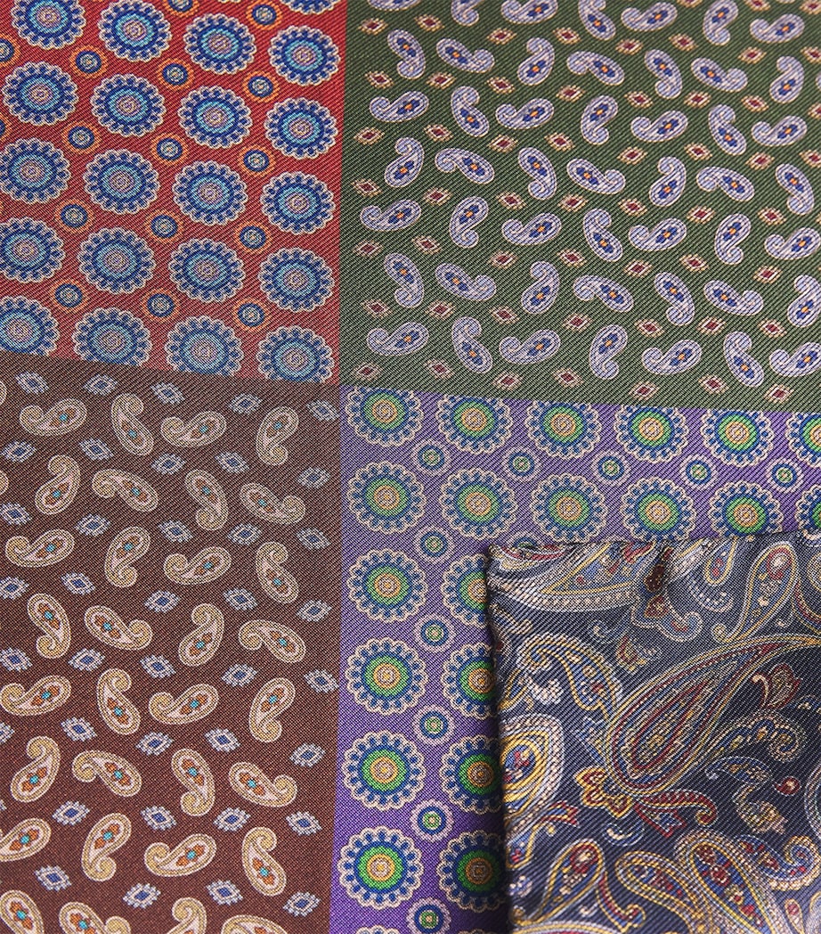 Silk Paisley Pocket Square MULTI TWO- Image 4