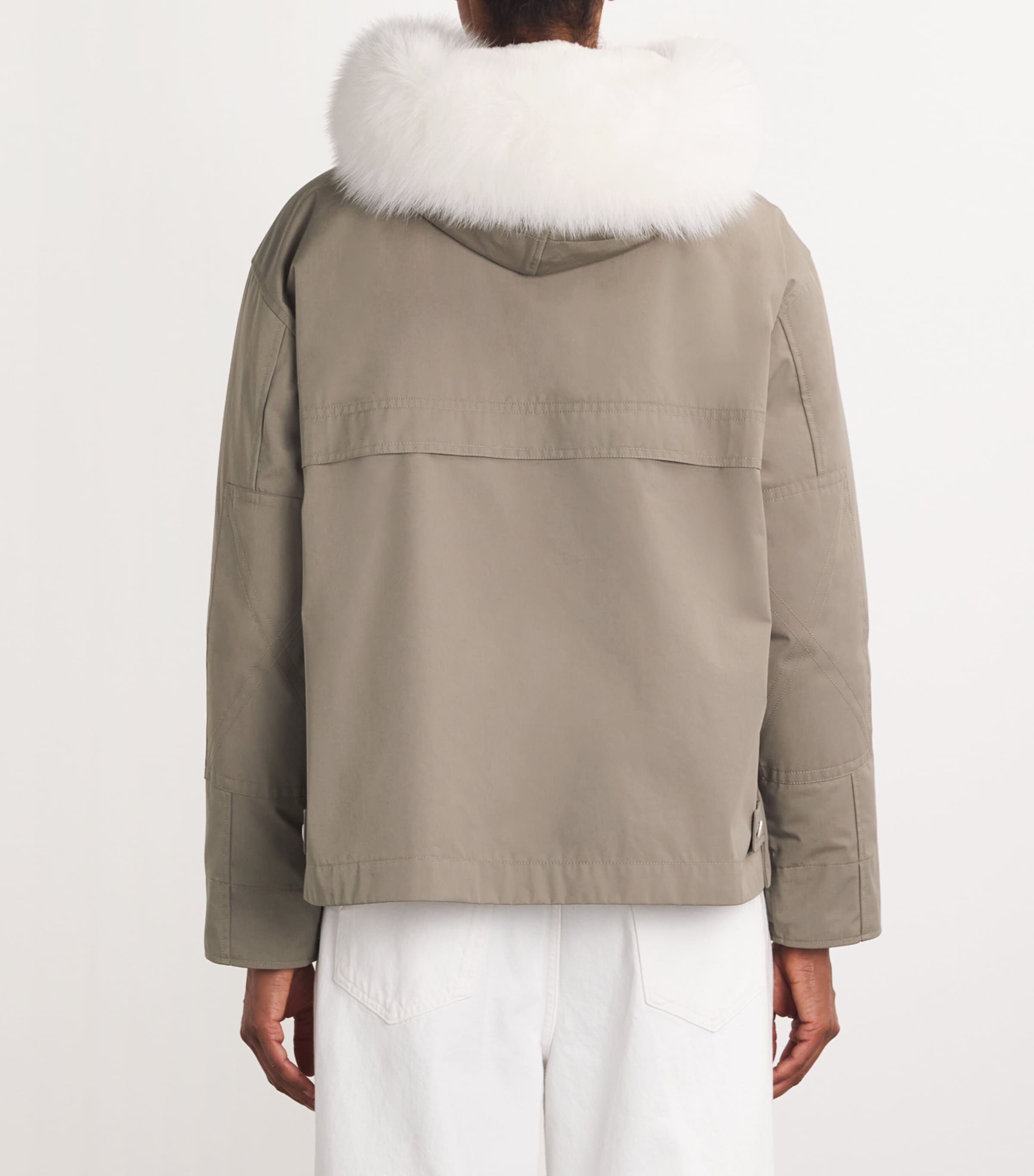 Canvas Fur-Trim Parka Jacket B3018 Image 4