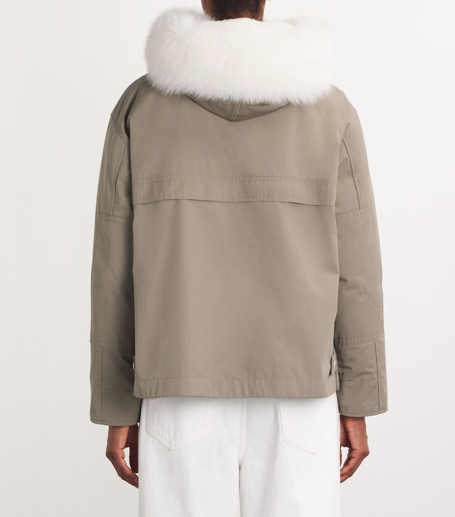 Canvas Fur-Trim Parka Jacket B3018 Image 4