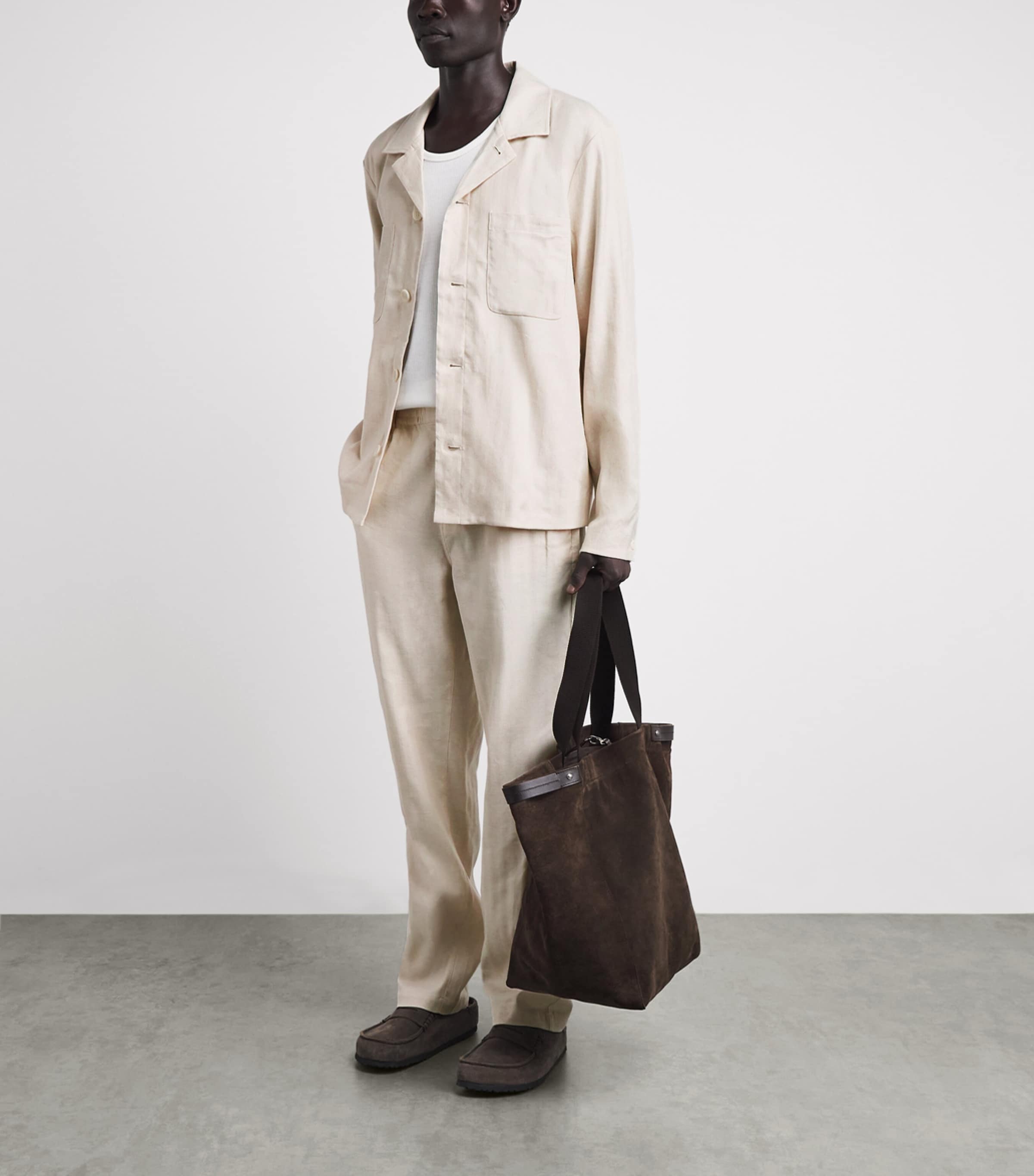PAIGE Mens Herringbone Latigo Shirt Fossil Hrrngbn Image 2