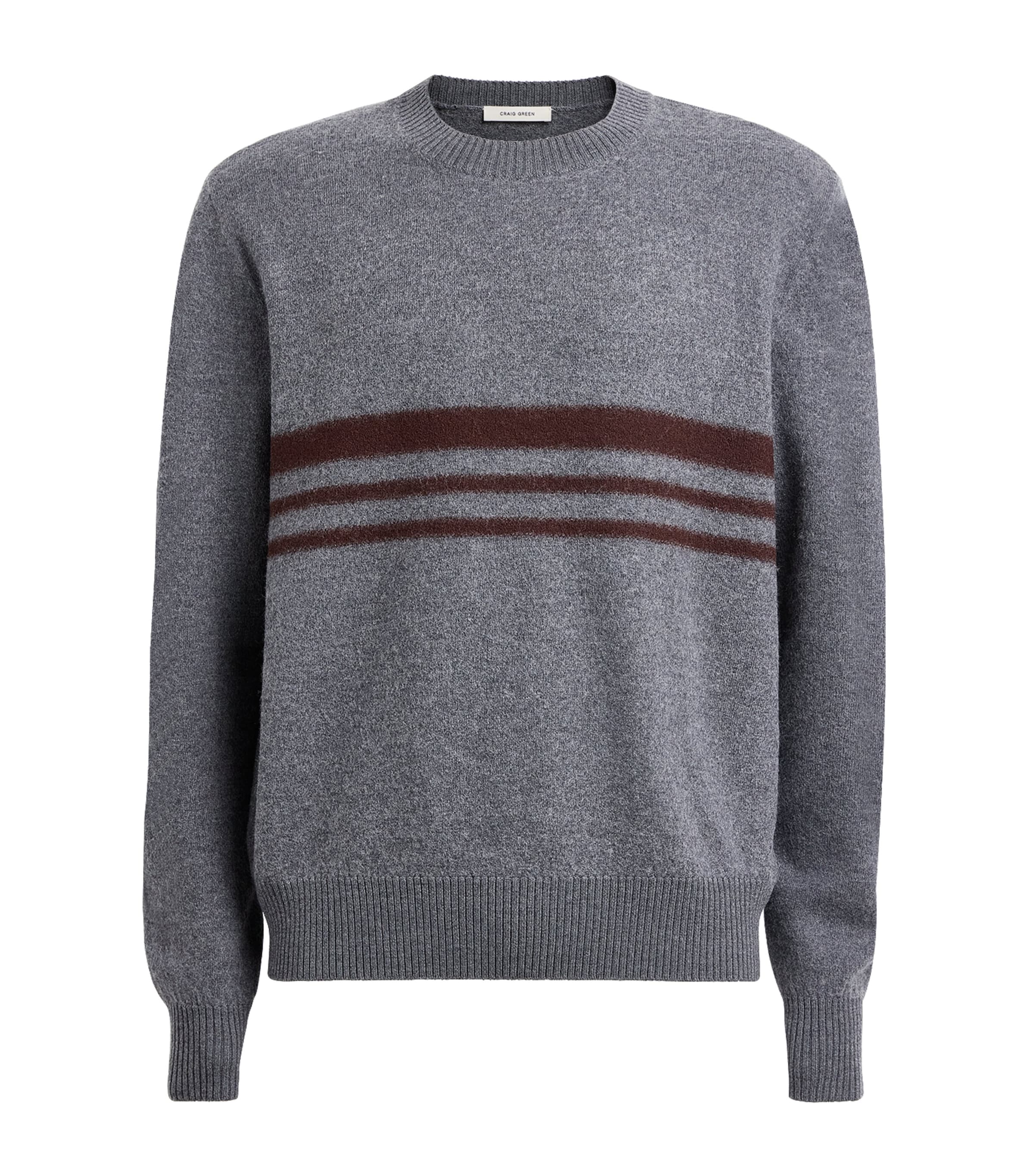 Craig Green Wool Felt Stripe Sweater In Gray