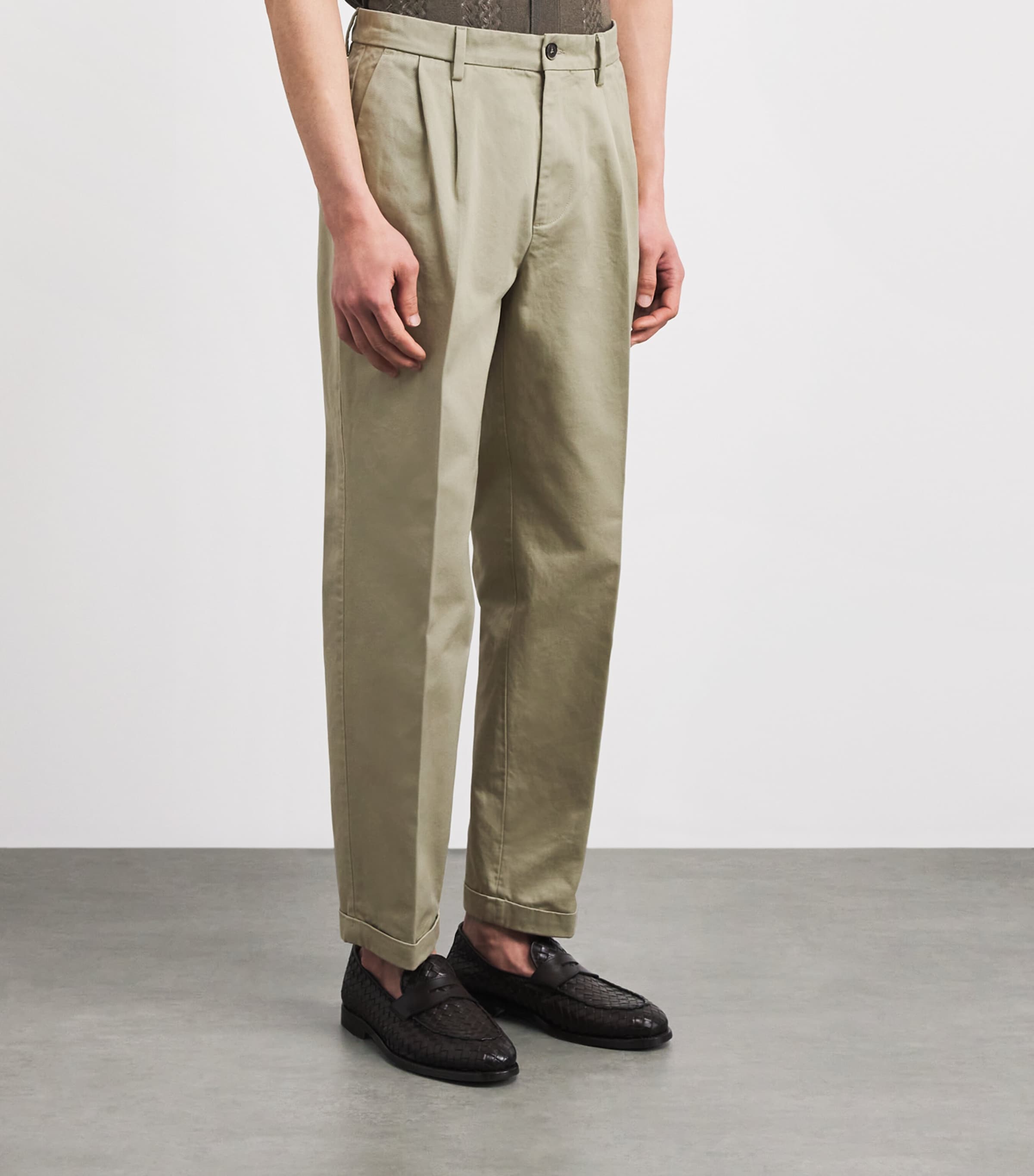 Barena Mens Cotton Gabardine Trousers Salvia Image 4