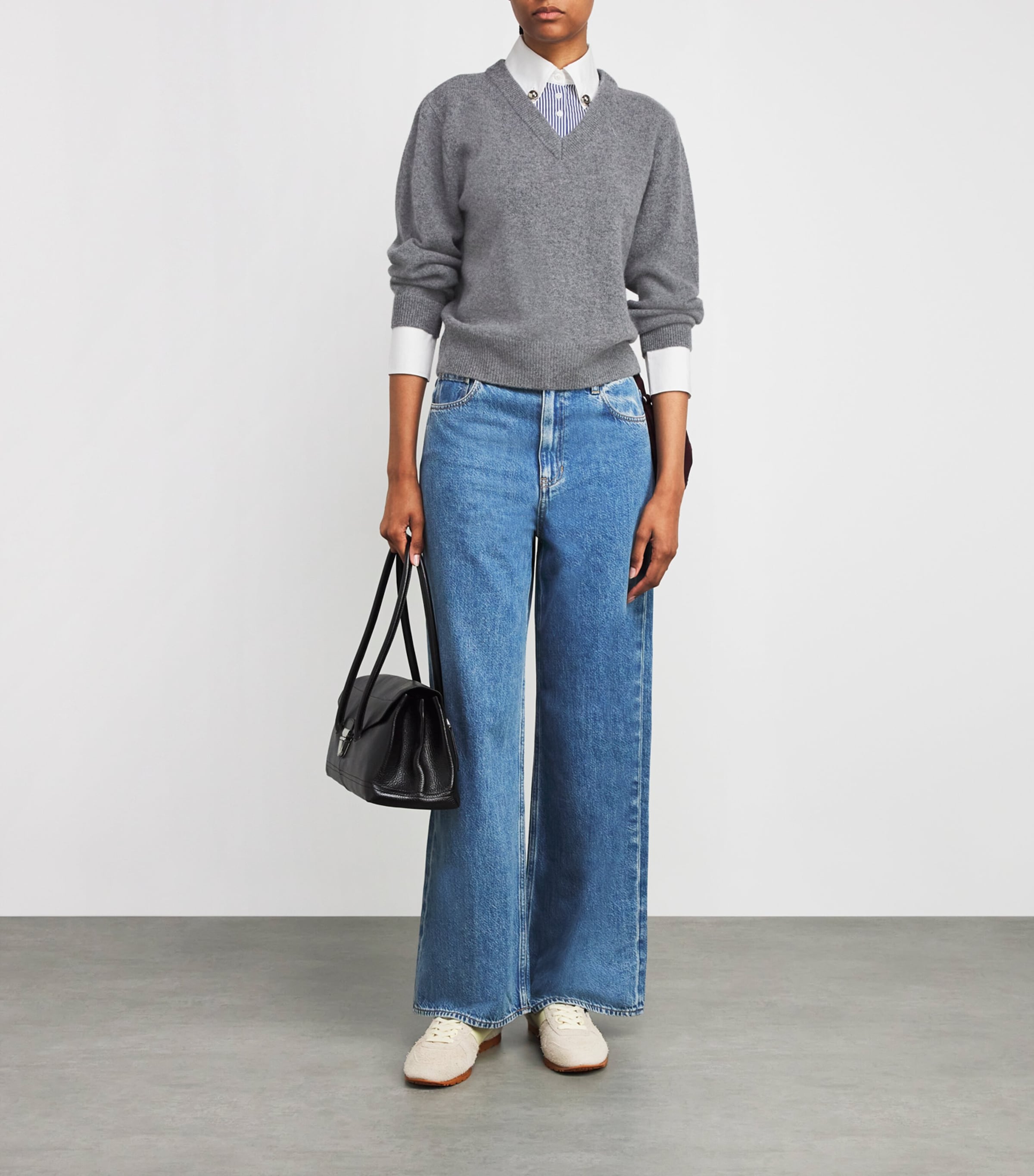 Wool Layered Sweater MOTTLED GREY Image 2