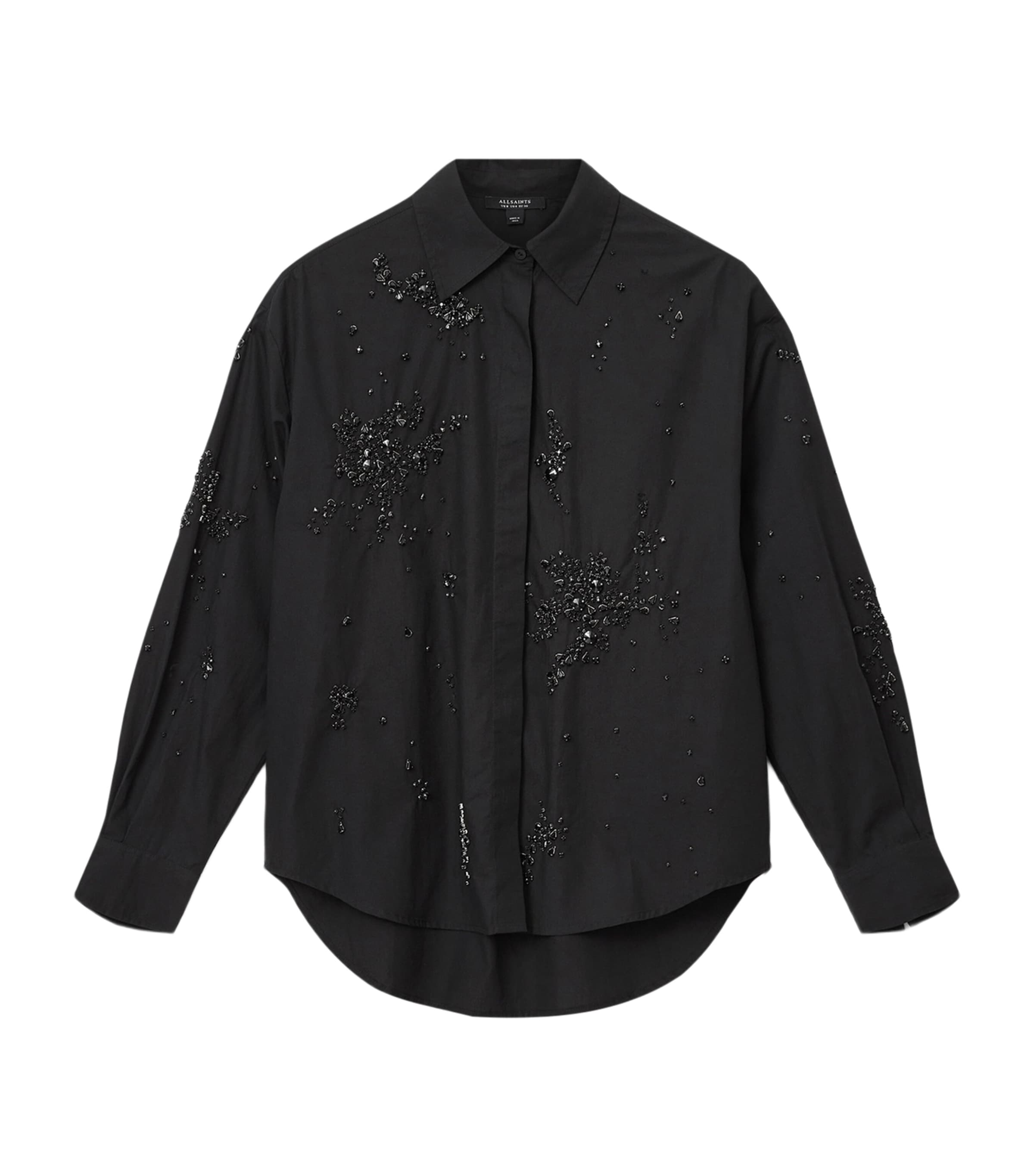 Organic Cotton Embellished Gemi Shirt BLACK Image 1