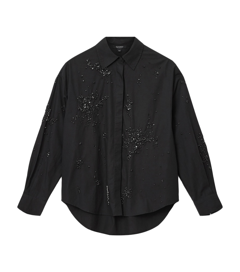 Organic Cotton Embellished Gemi Shirt BLACK Image 1