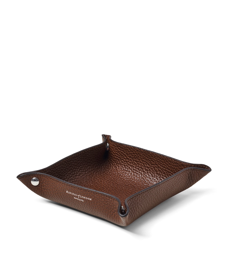 Medium Grained Leather Tidy Tray (13cm x 13cm) TOBACCO Image 1