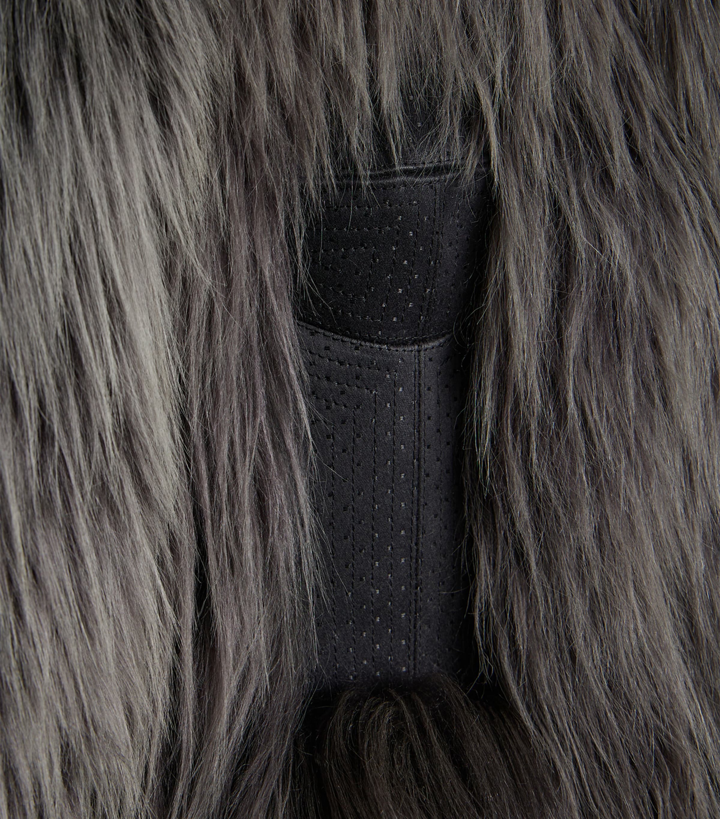 Schiaparelli Womens Shearling Corset Coat Dark Grey Image 6