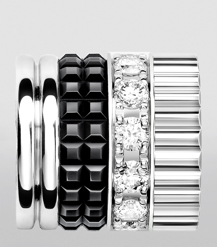 Small White Gold and Diamond Quatre Black Edition Tie Necklace WHITE GOLD Image 4