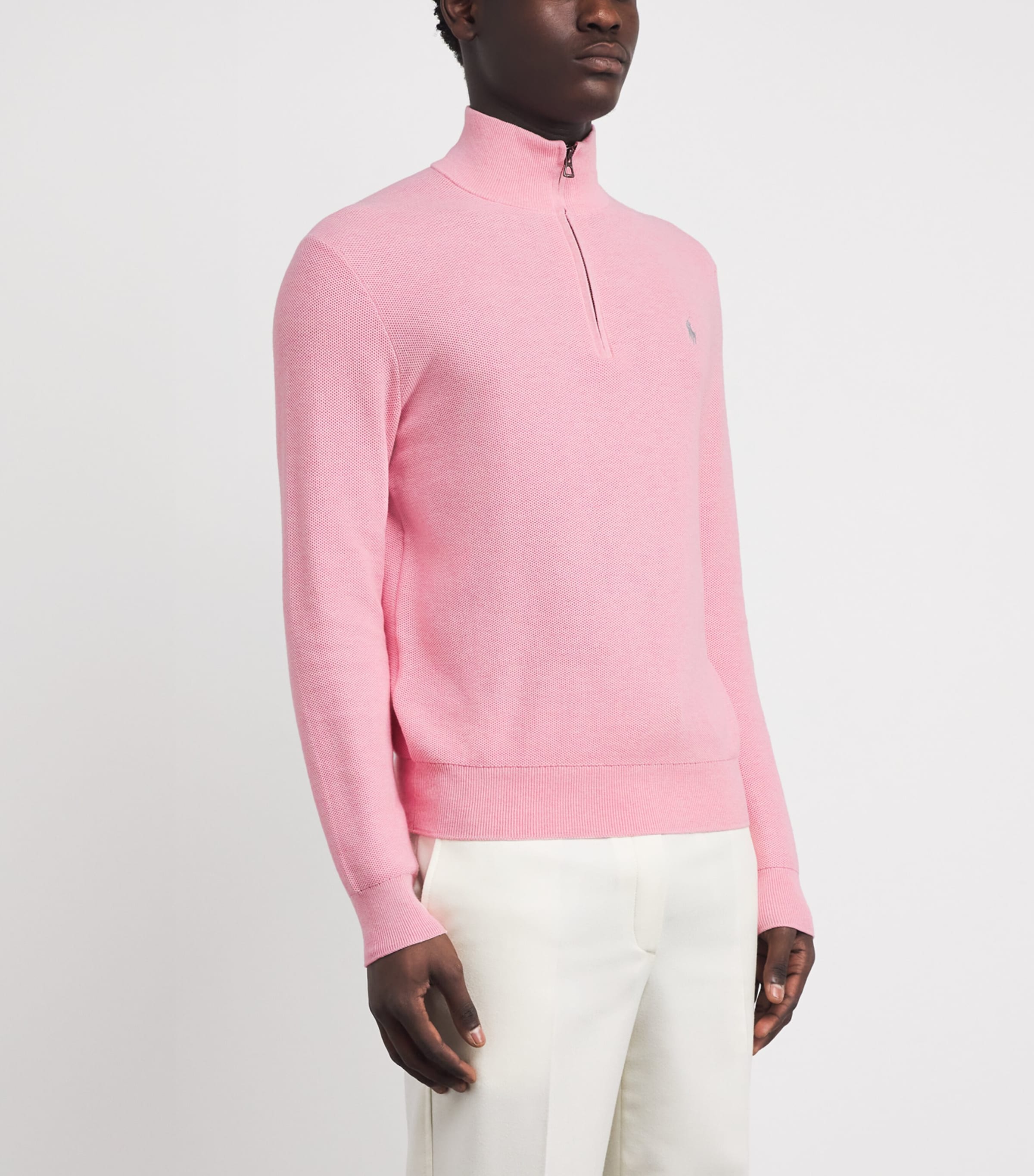 Cotton Half-Zip Sweater CRNTION PINK HEATHER Image 3