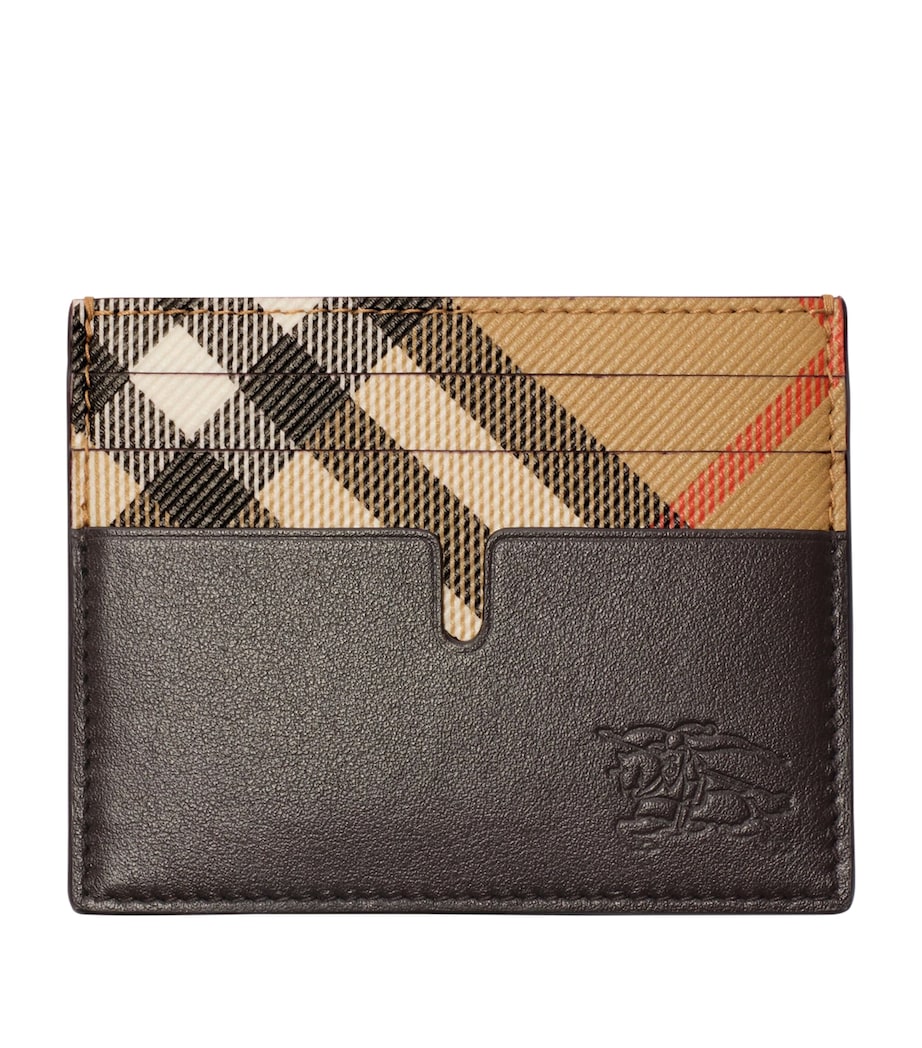 Burberry Leather Tall Pop Check Card Holder Sand Image 1