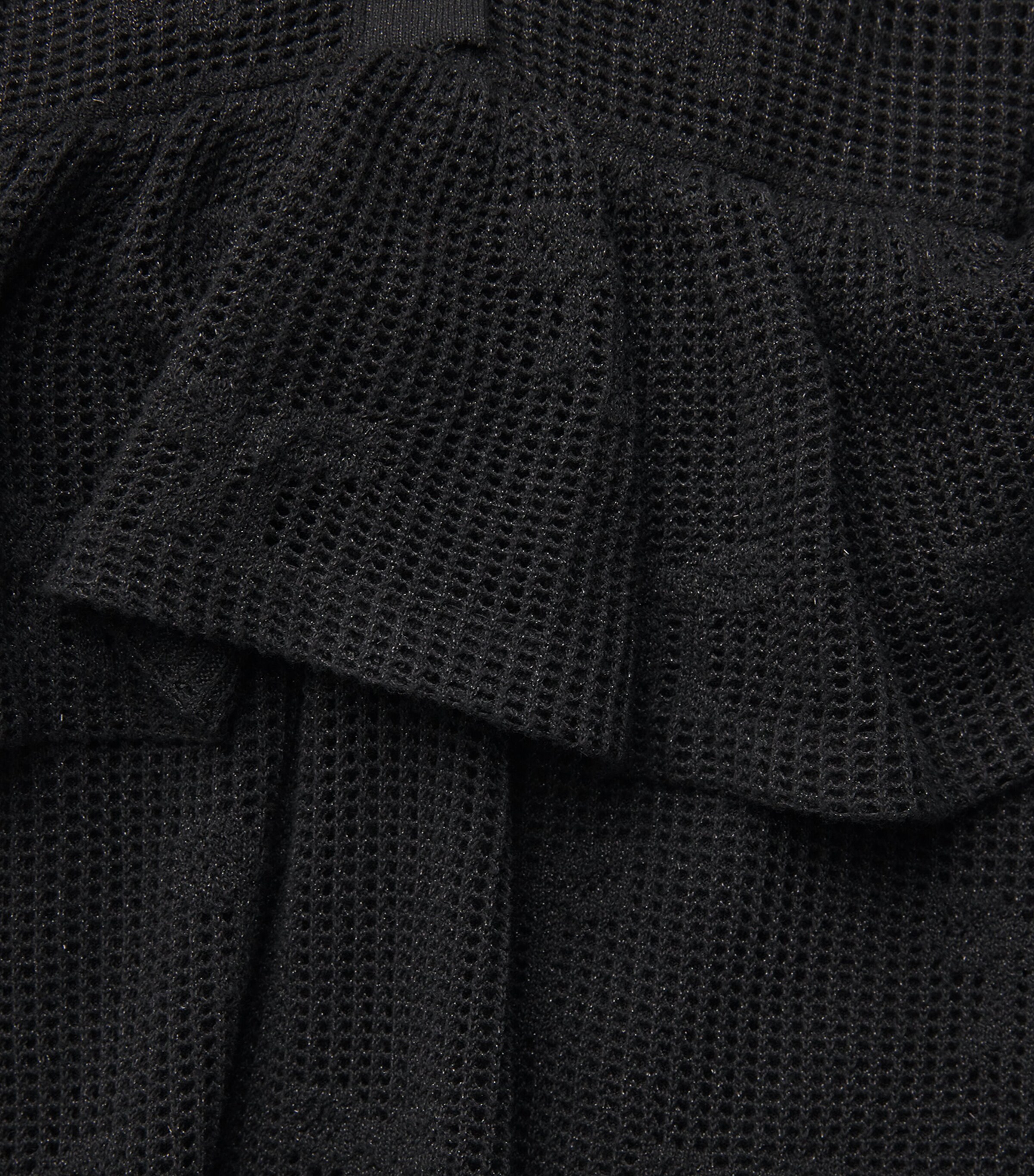 Crochet Peplum Midi Dress BLACK Image 5