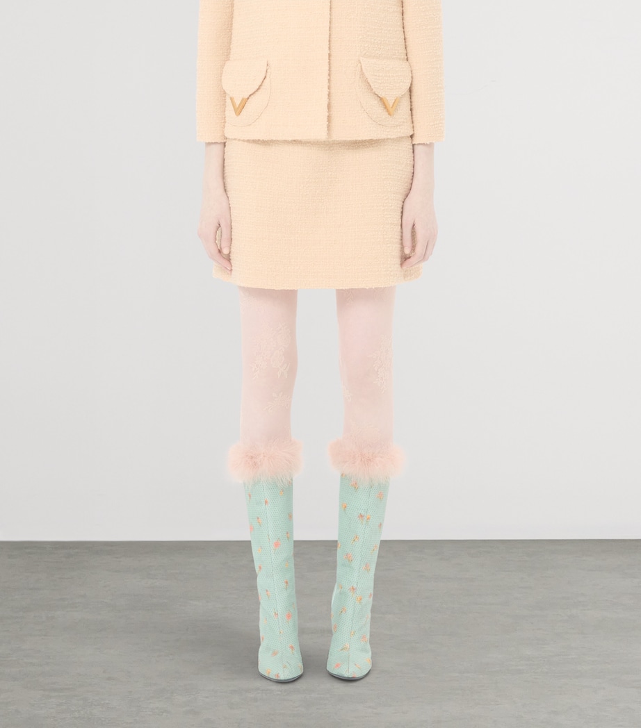 Valentino Womens Virgin Wool-Blend Tweed Mini Skirt Image 2