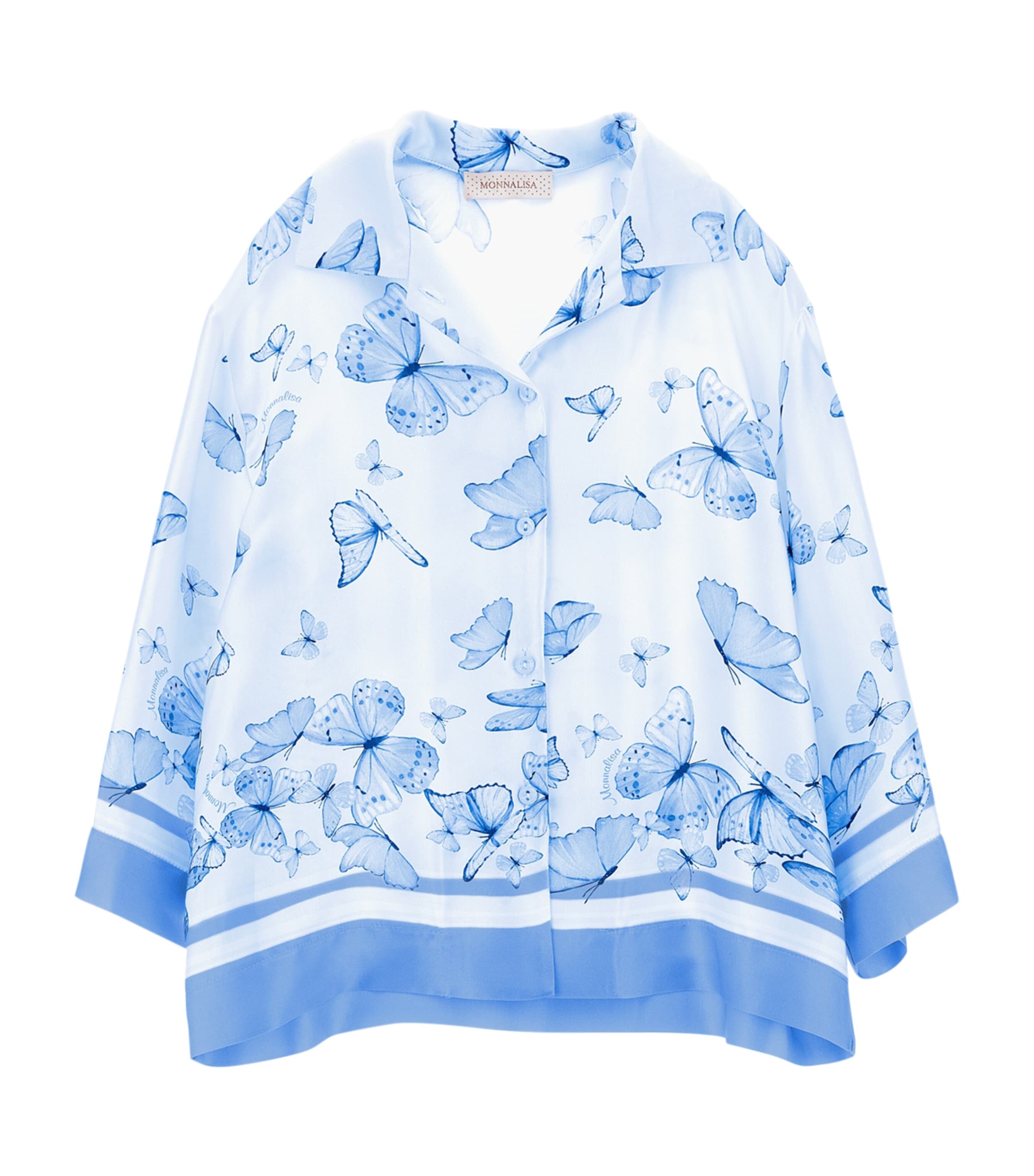 Satin Butterfly Print Shirt (2-16 Years) CELESTE Image 1