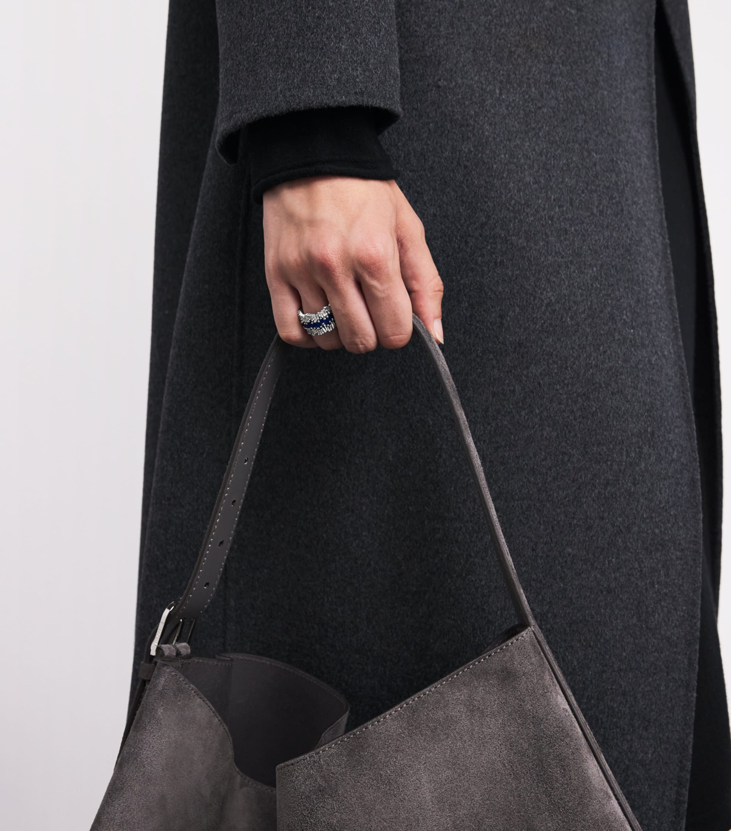 White Gold, Diamond and Sapphire One Of A Kind Ring (Size 6.75) 18K WG/DB Image 2