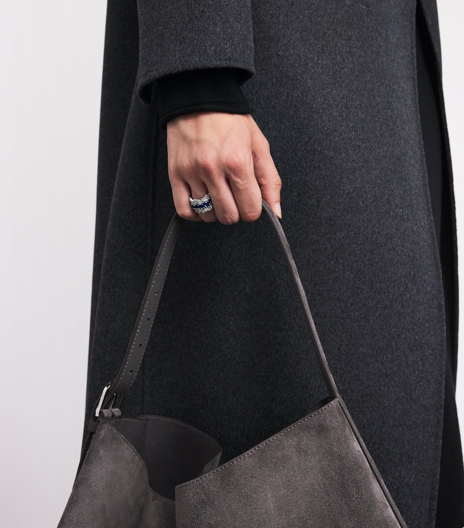 White Gold, Diamond and Sapphire One Of A Kind Ring (Size 6.75) 18K WG/DB Image 2