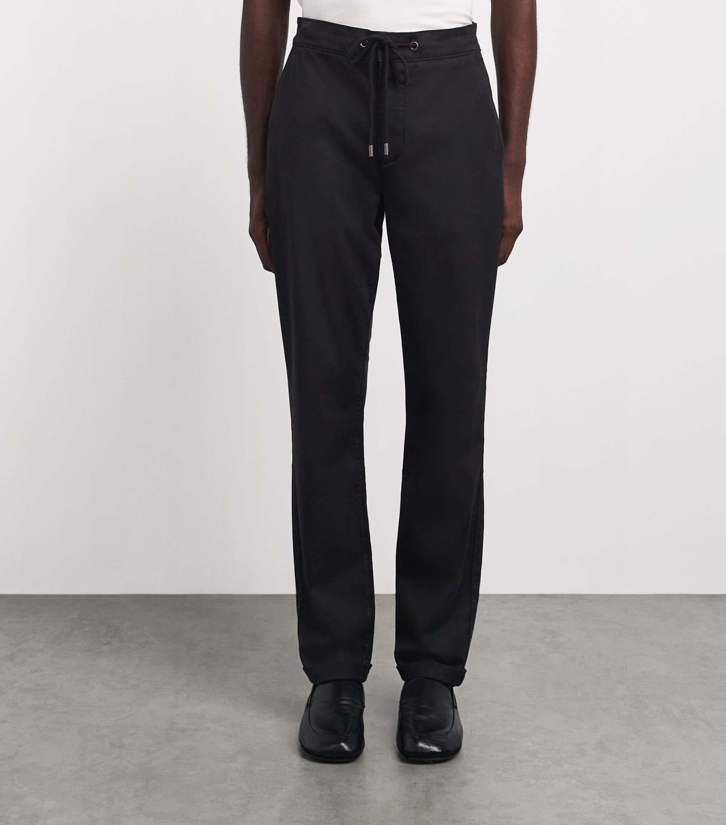 PAIGE Mens Drawstring Fraser Chinos Black Image 4
