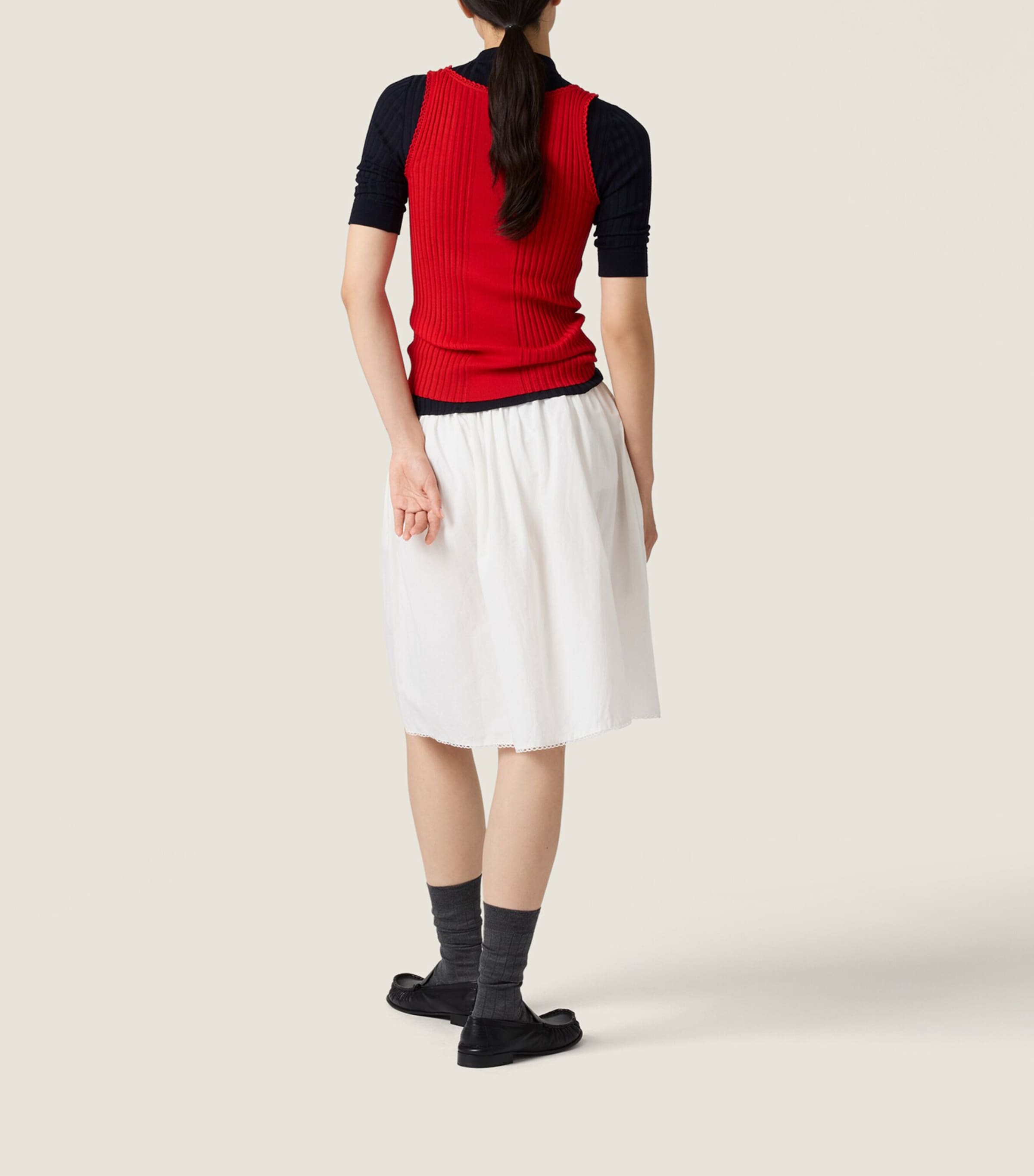 Wool Rib-Knit Tank Top F0011 Image 3