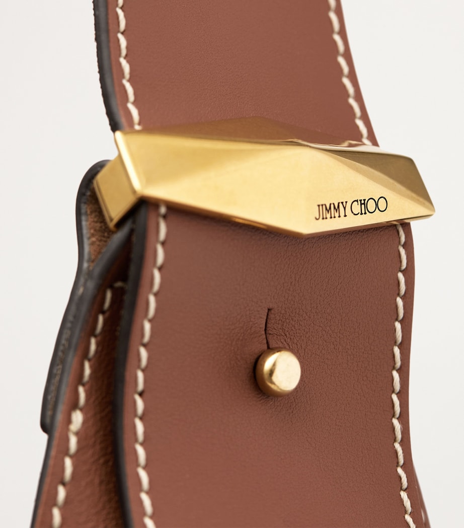 Medium Diamond Leather Shoulder Bag TAN/ECRU/GOLD Image 2