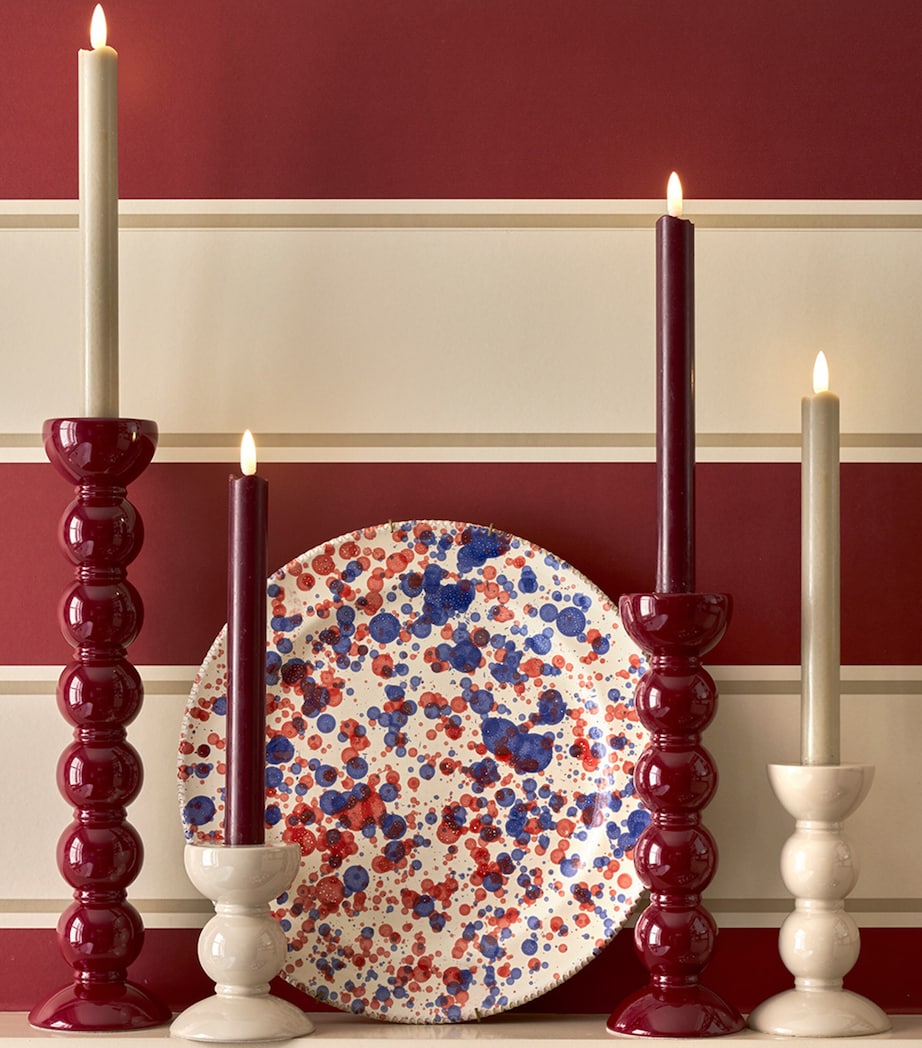 Addison Ross Tall Bobbin Candlestick Holder (24cm) Red Image 2