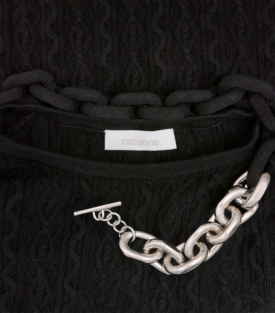 Wool-Blend Embellished Top P001 BLACK Image 5