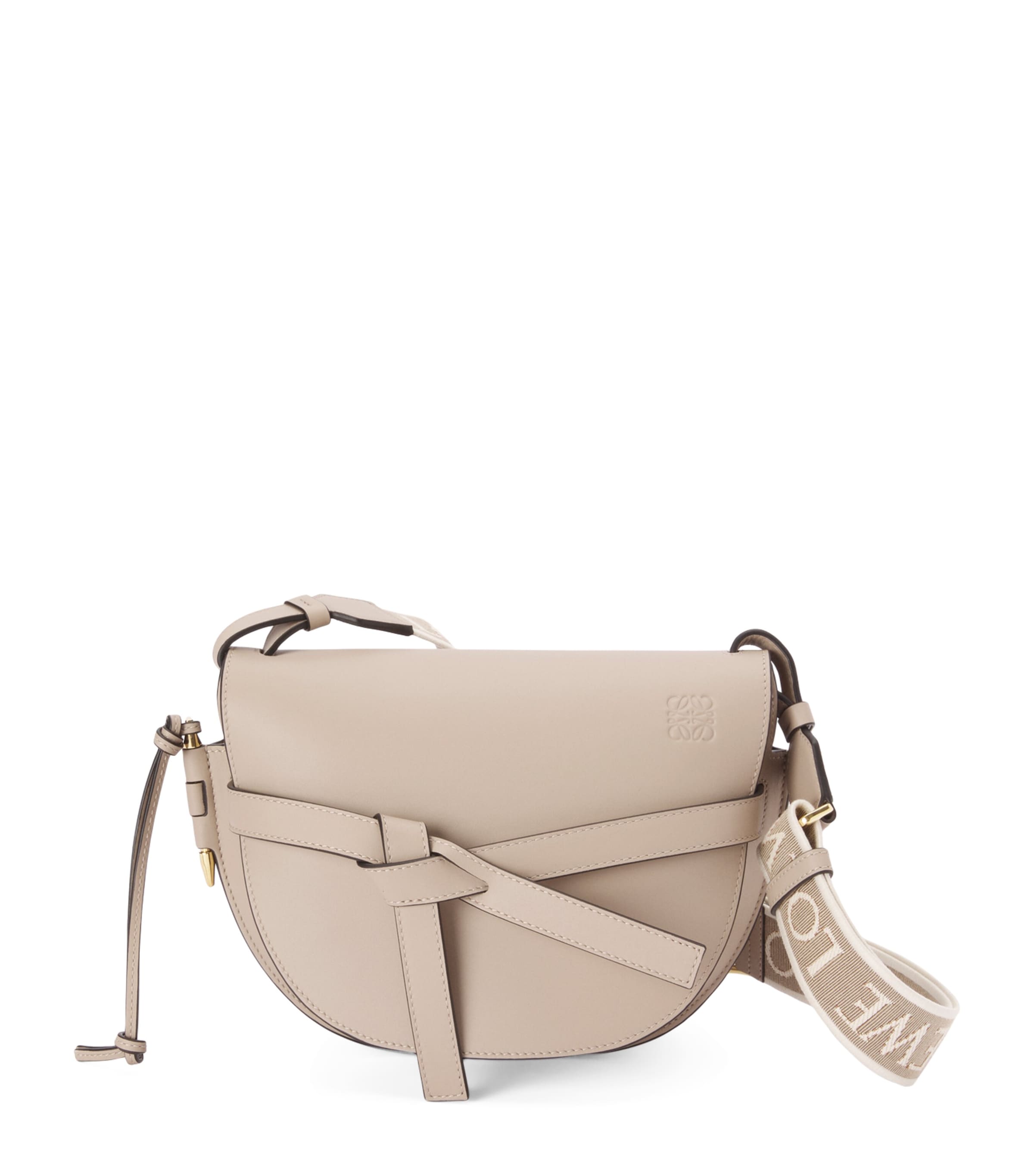 Shop Loewe Small Leather Gate Cross-body Bag In Beige