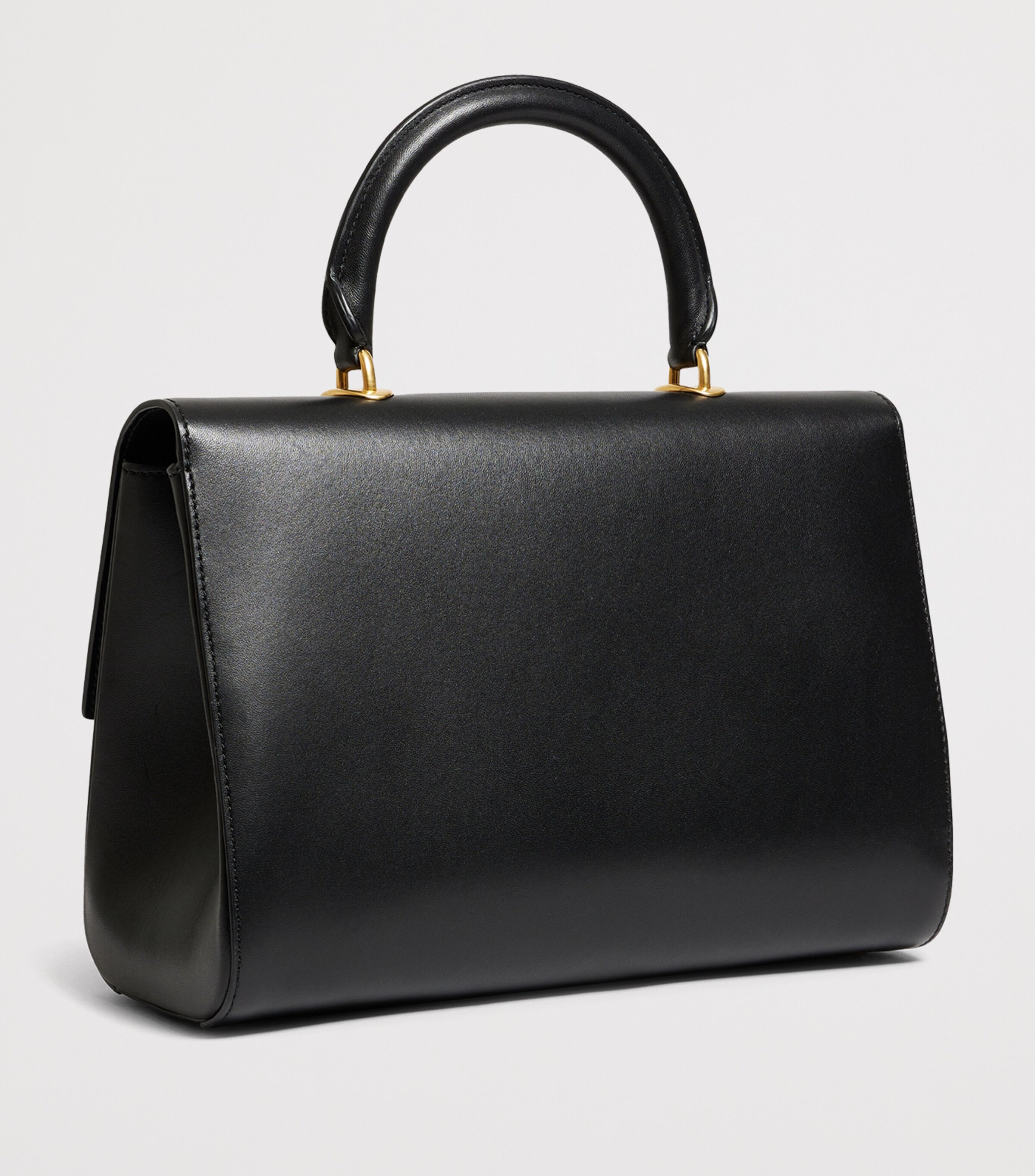 Schiaparelli Large Leather Secret Top-Handle Bag Black Image 4