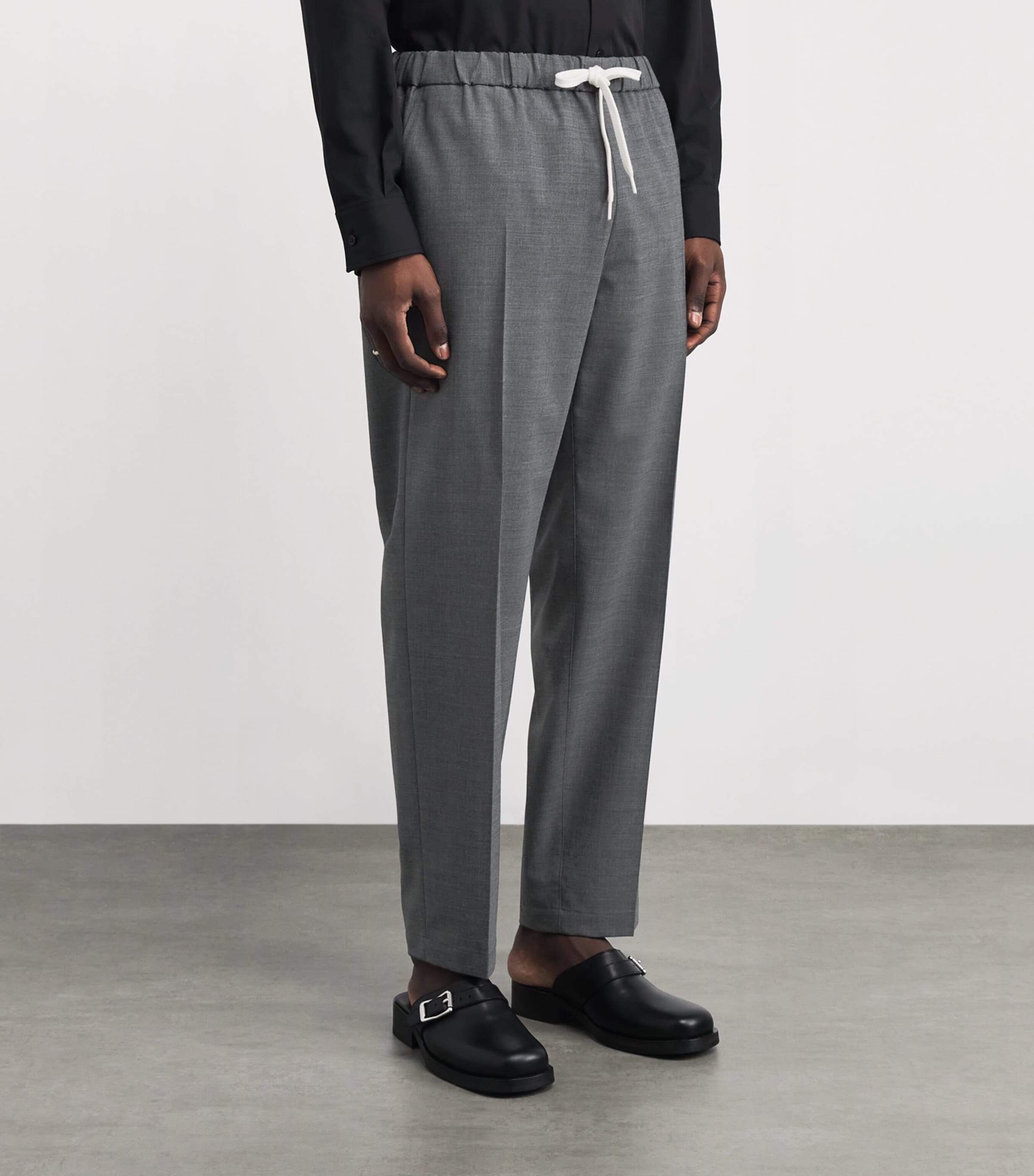 Drawstring Straight Tailored Trousers 860M Image 3