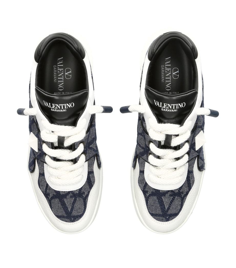 Valentino Garavani Toile Iconographe One Stud XL Sneakers Blue Other Image 4