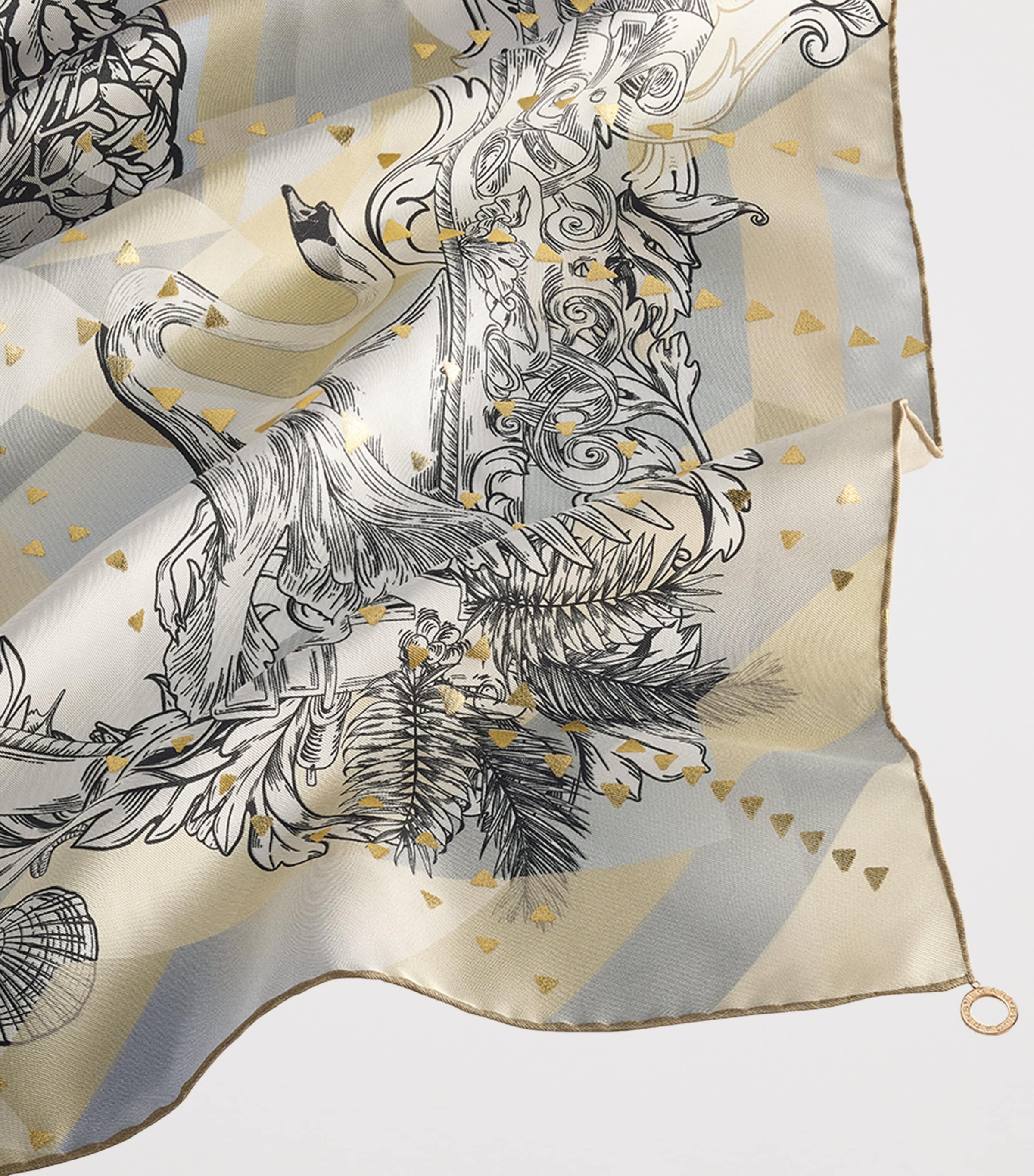 Silk Polychroma Venus Scarf BEIGE Image 2