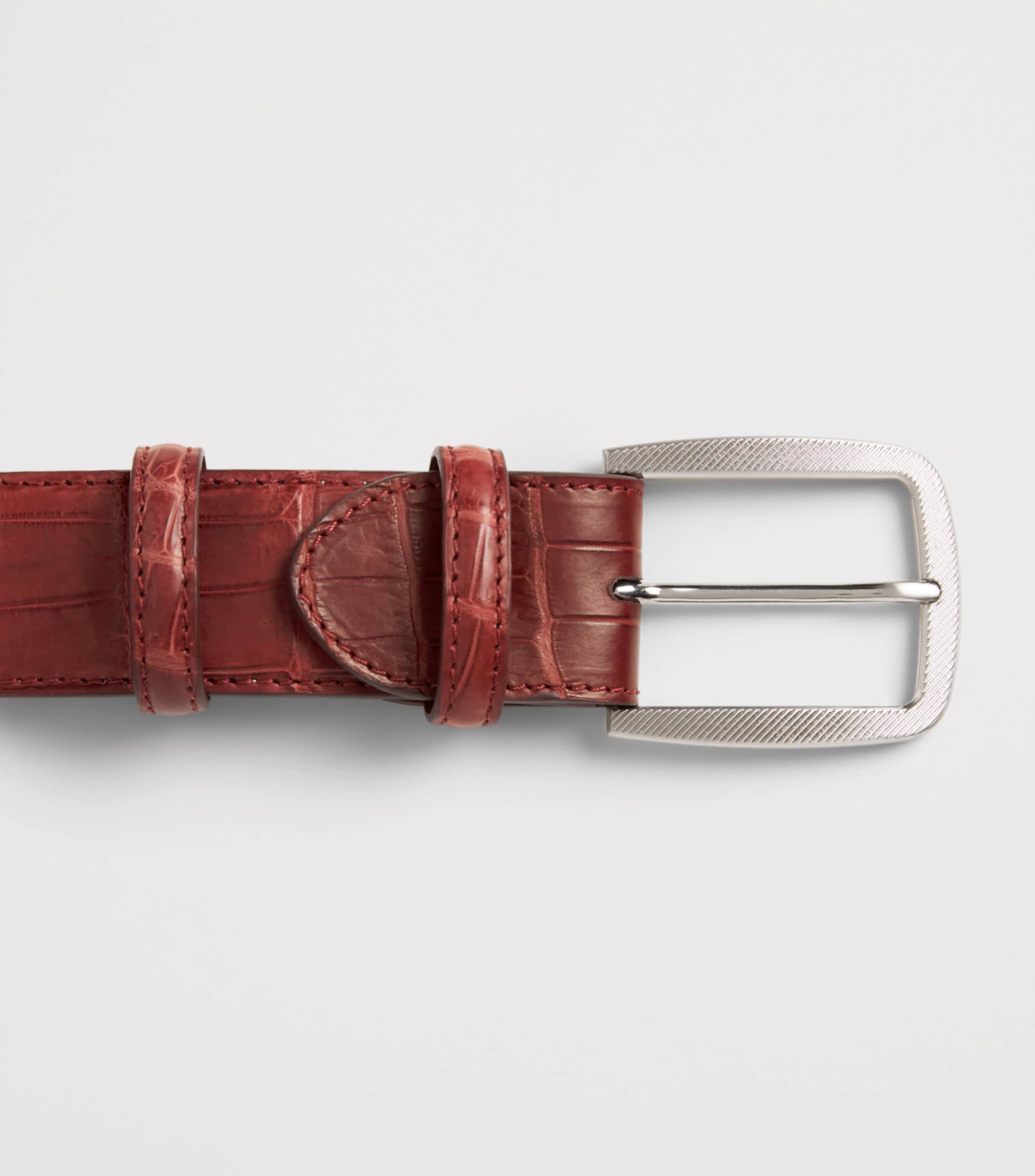 Elliot Rhodes Alligator Leather Belt Burgundy Image 3
