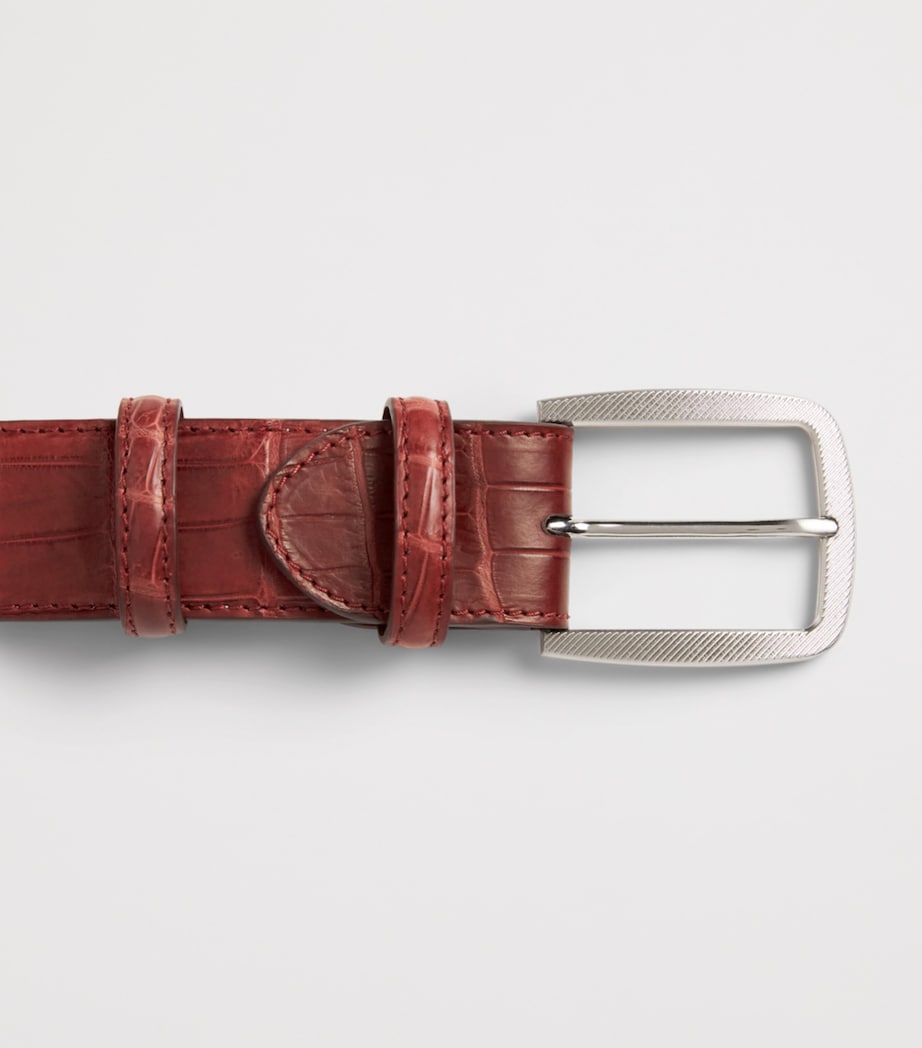 Elliot Rhodes Alligator Leather Belt Burgundy Image 3