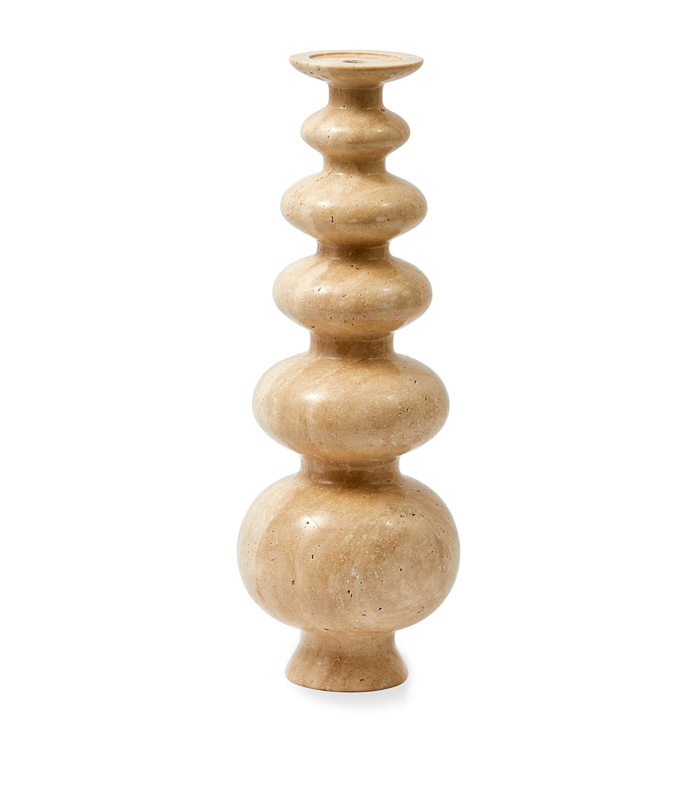 Polspotten Polished Marble Heritage Sphere Candle Holder In Neutral