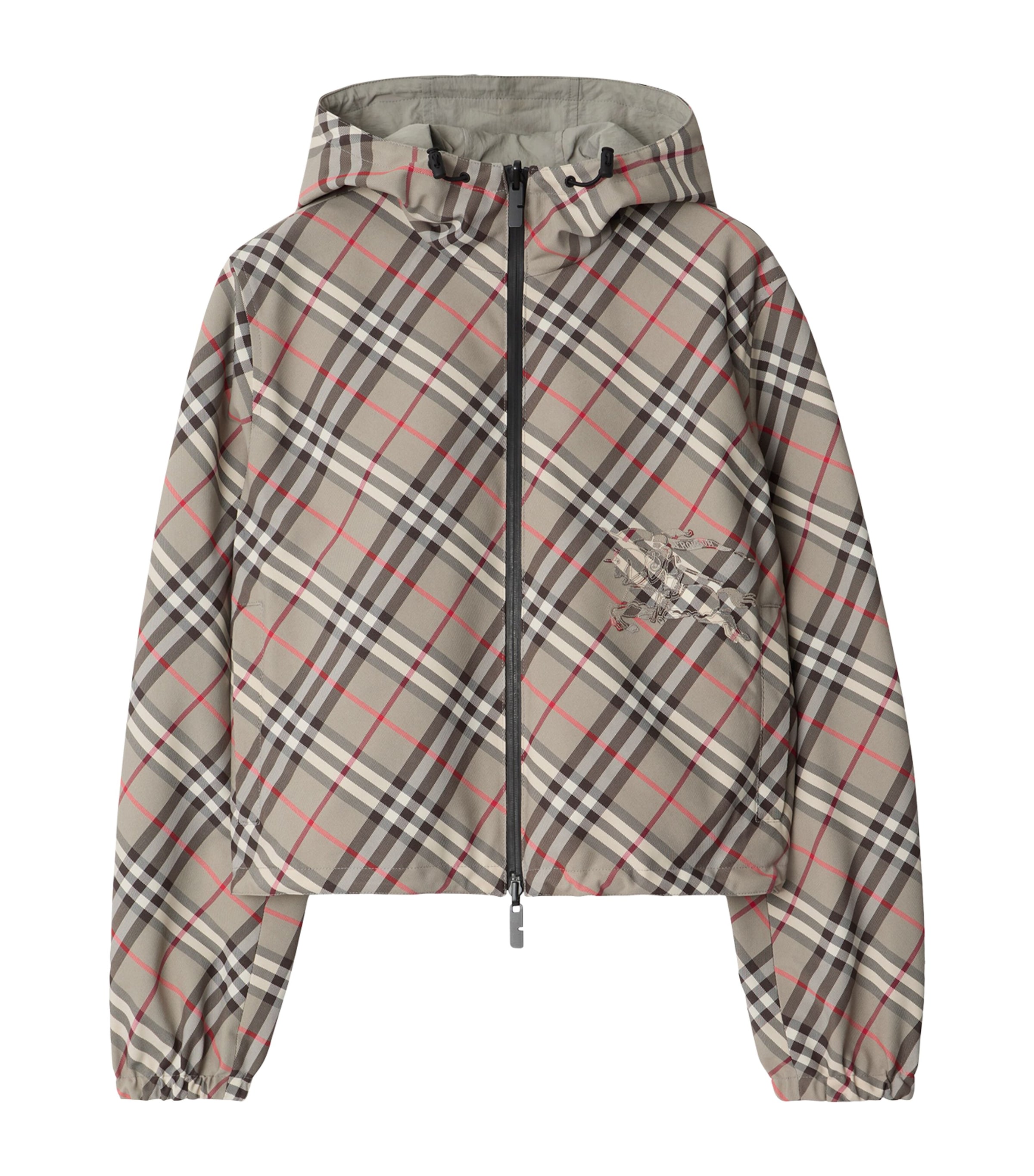 Burberry Cropped Reversible Check Jacket In Neutral