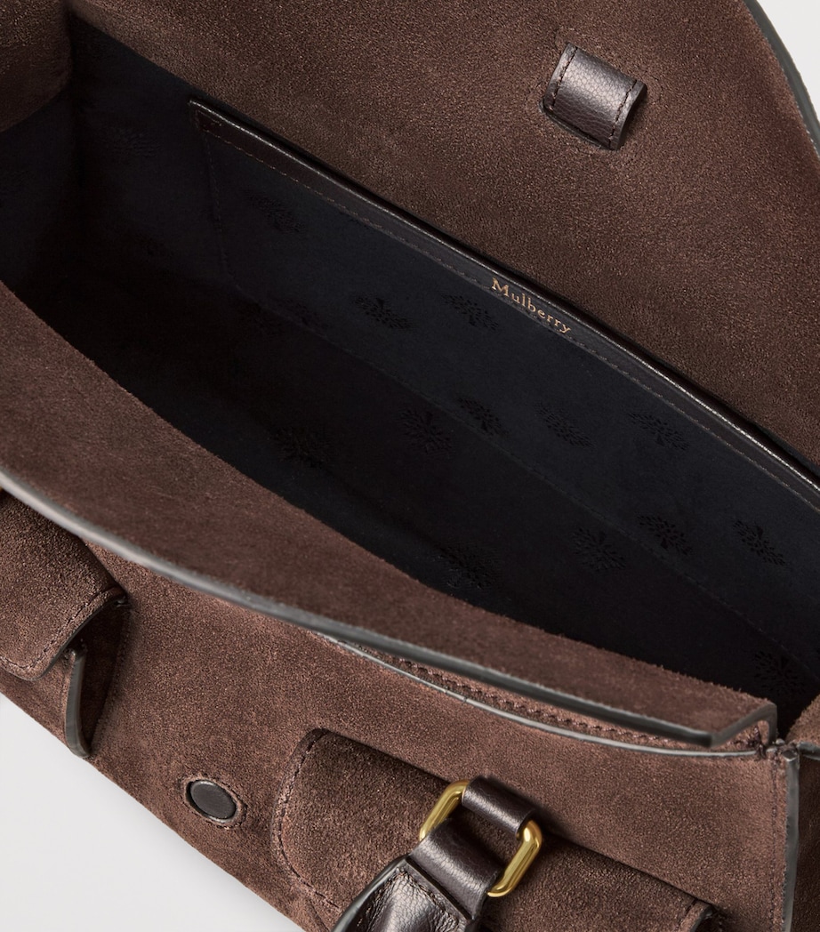 Small Suede Roxanne Top-Handle Bag CHOCOLATE Image 6