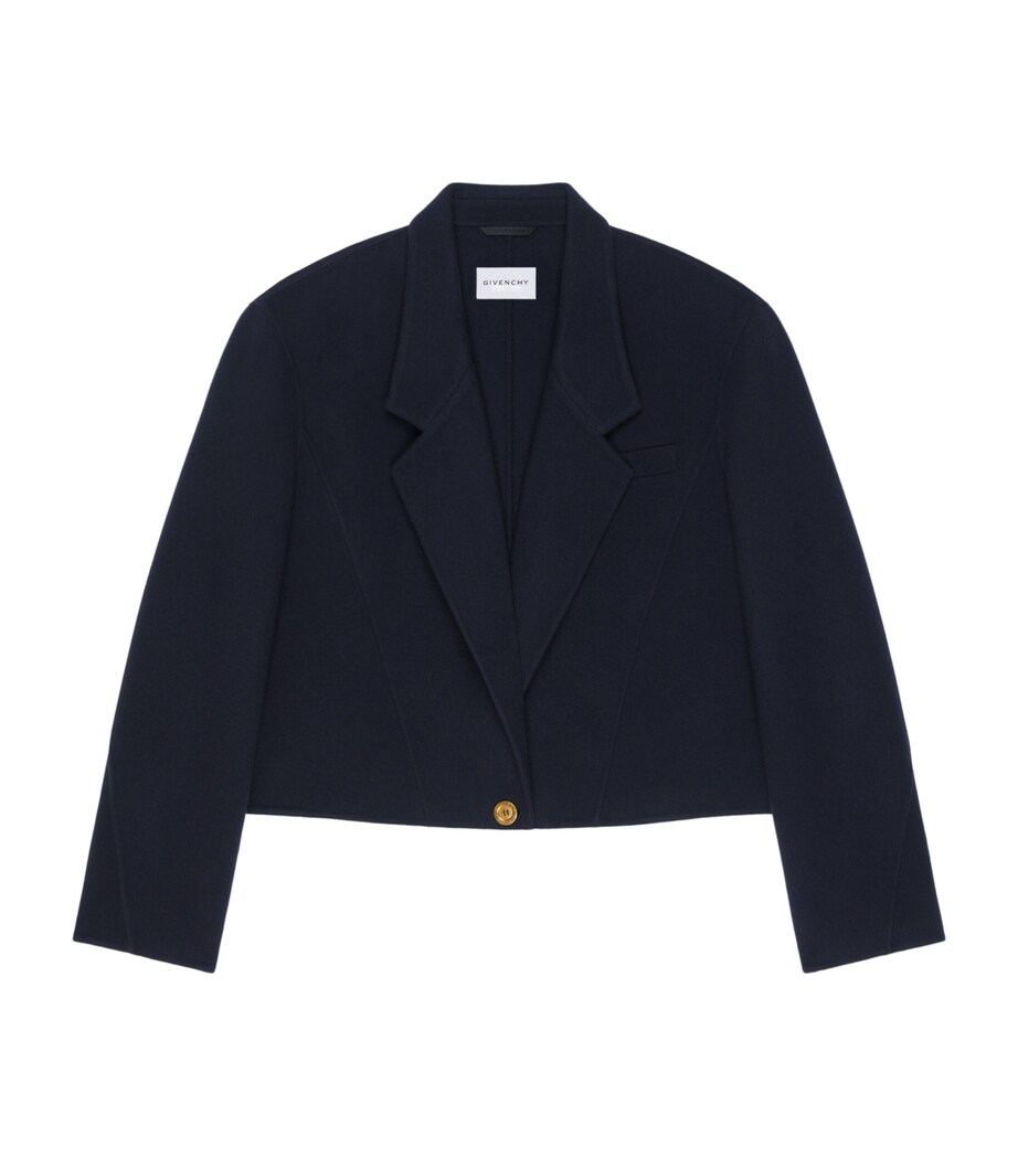 Givenchy Womens Wool-Cashmere Cropped Blazer Image 1