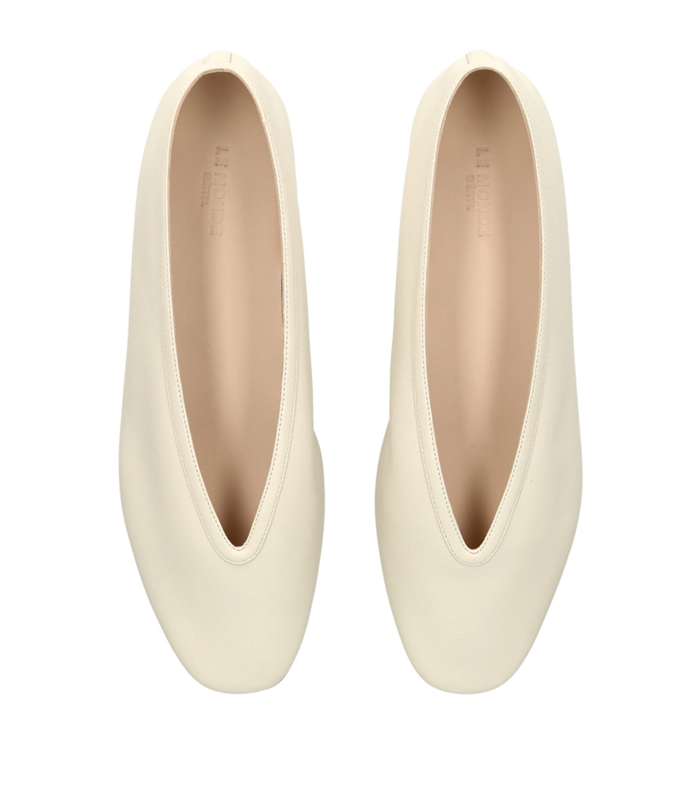 Leather Luna Ballet Flats WHITE Image 6