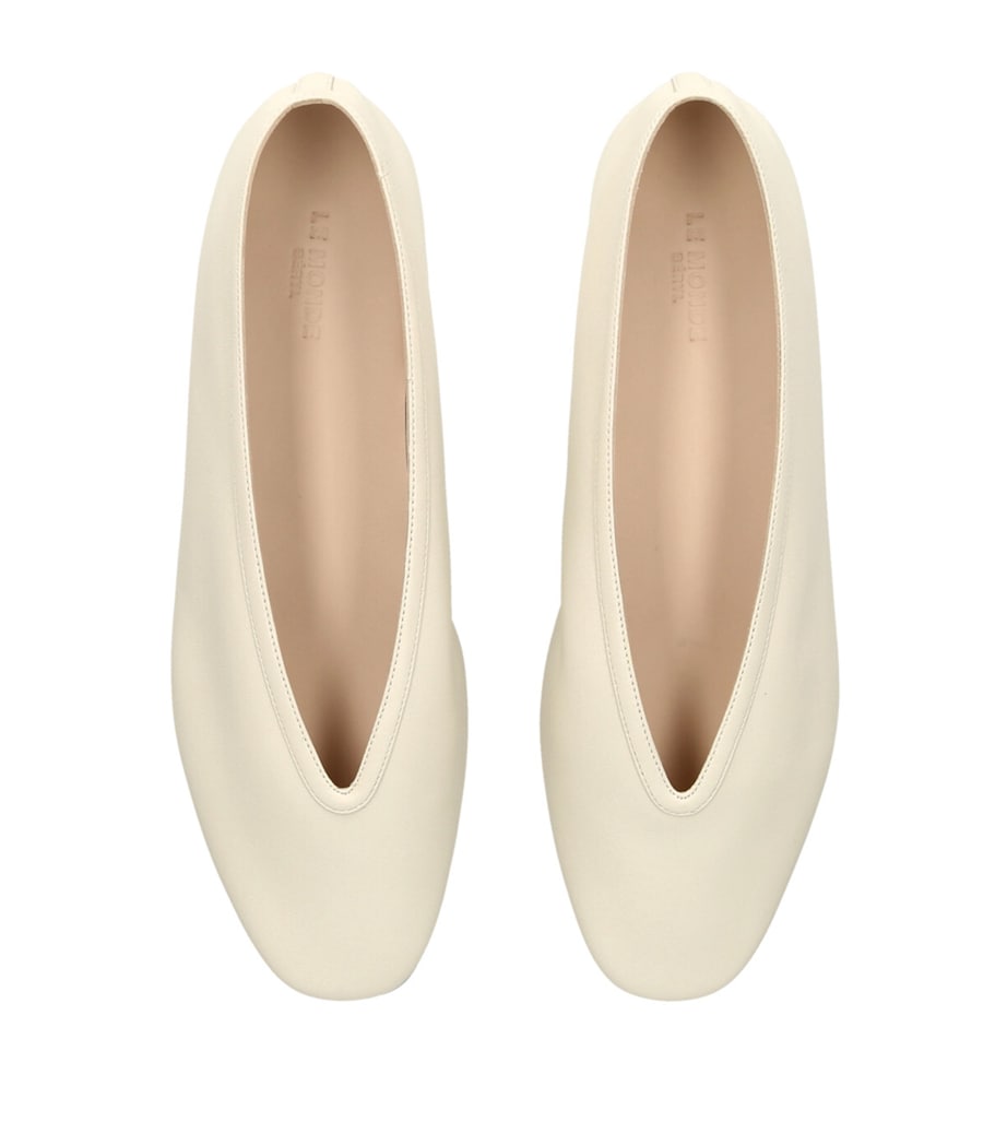 Leather Luna Ballet Flats WHITE Image 6