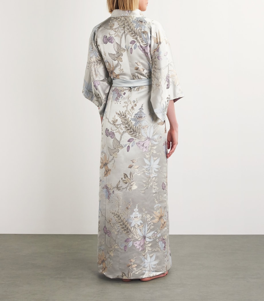 Silk Floral Kimono AMETHYST & IVORY Image 3